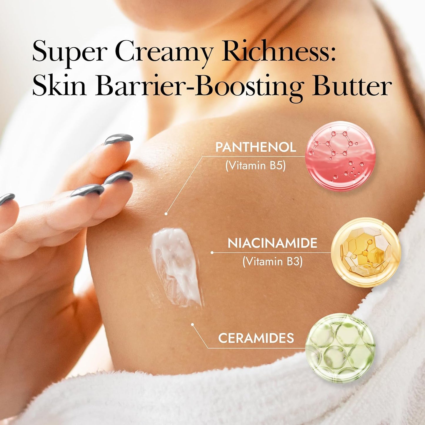 THERAPISPA Rejuvenating Body Butter – Revitalizing Body Cream with Shea Butter, Ceramides, Collagen & Vitamin B5 to Smooth & Strengthen Dry, Dull Skin (Vitamin, 7.0 fl oz)