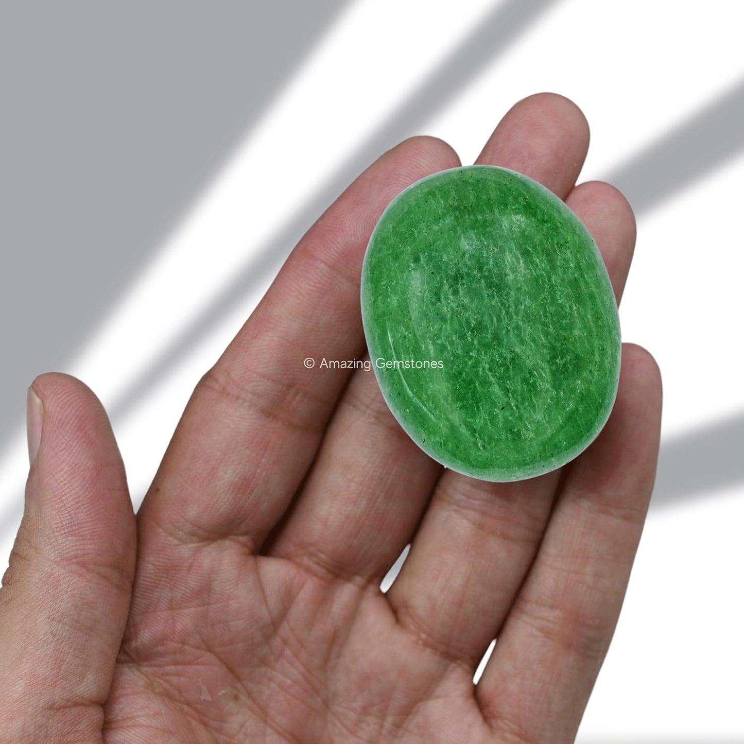 Amazing Gemstone Green Strawberry Quartz Crystals and Healing Stones - Large Palm Stone Crystals Piedra - Crystal for Good Luck, Positive Energy, Meditation - Unique Stocking Stuffers Gifts for Women