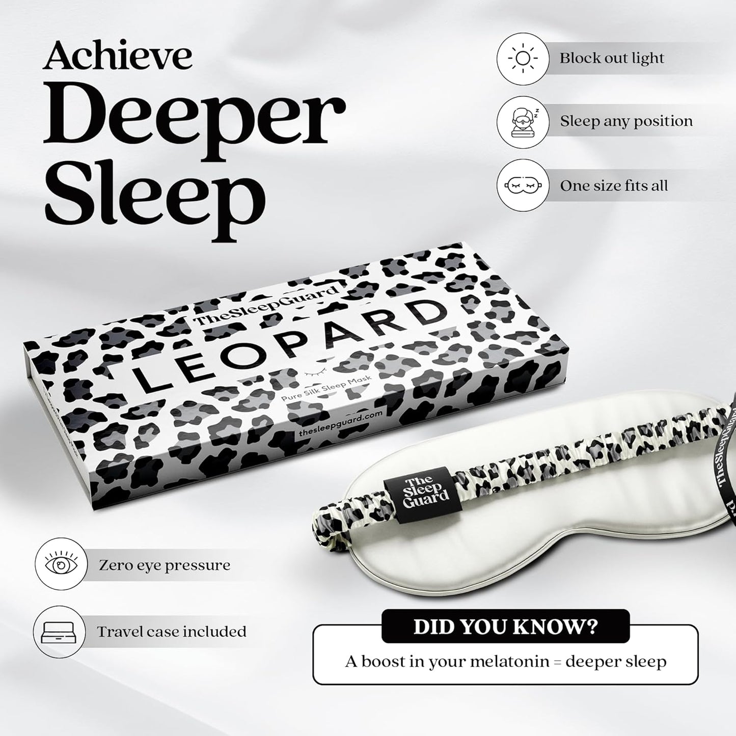TheSleepGuard Pure Silk Sleep Mask [100% 6A Mulberry Silk, 22 Momme] Light Blocking Travel Essentials. Eye Masks for Sleeping. Black Oeko-Tex Blindfold. Eye Covers for Men & Women