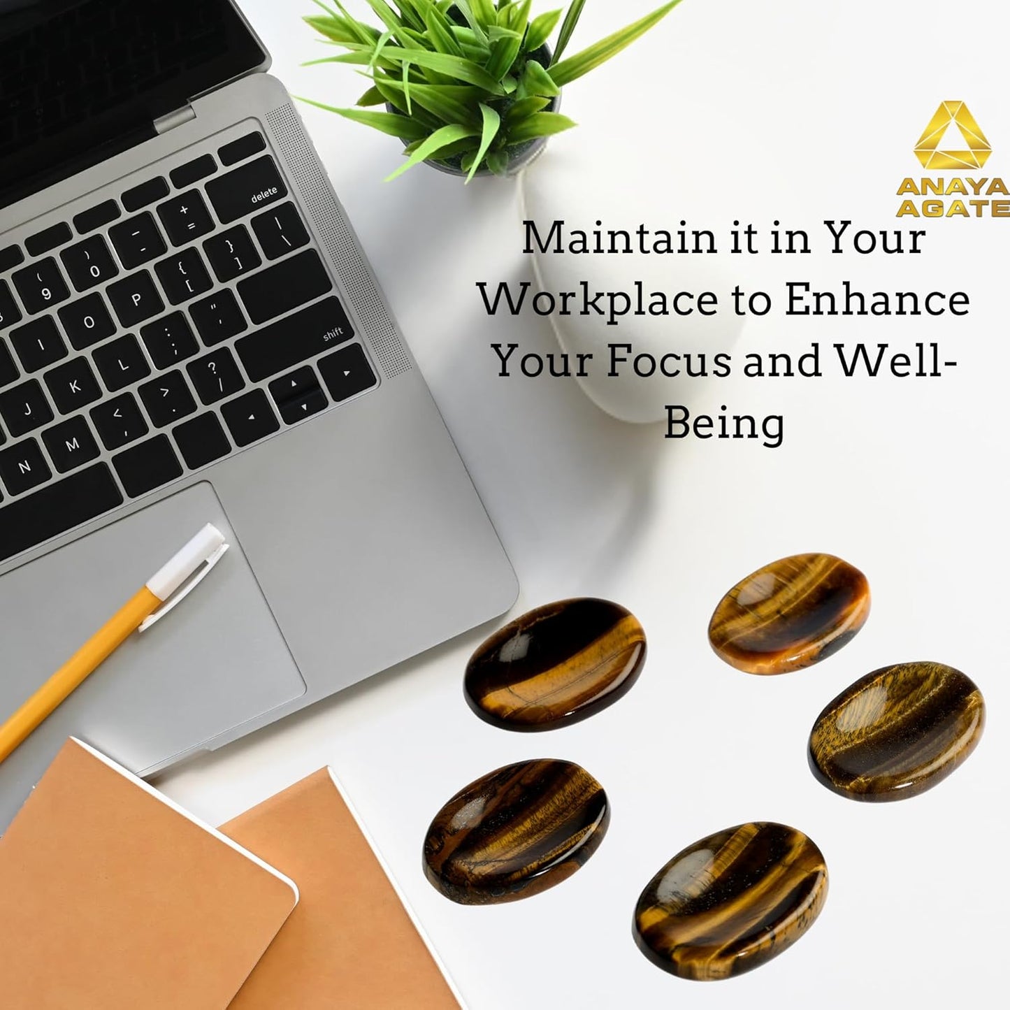 Tiger Eye Worry Stones – Crystal Thumb Worry Stone for Anxiety, Stress – Relaxing and Soothing Balance Stones for Meditation, Stress Relief – Healing Stones and Crystals for Men and Women