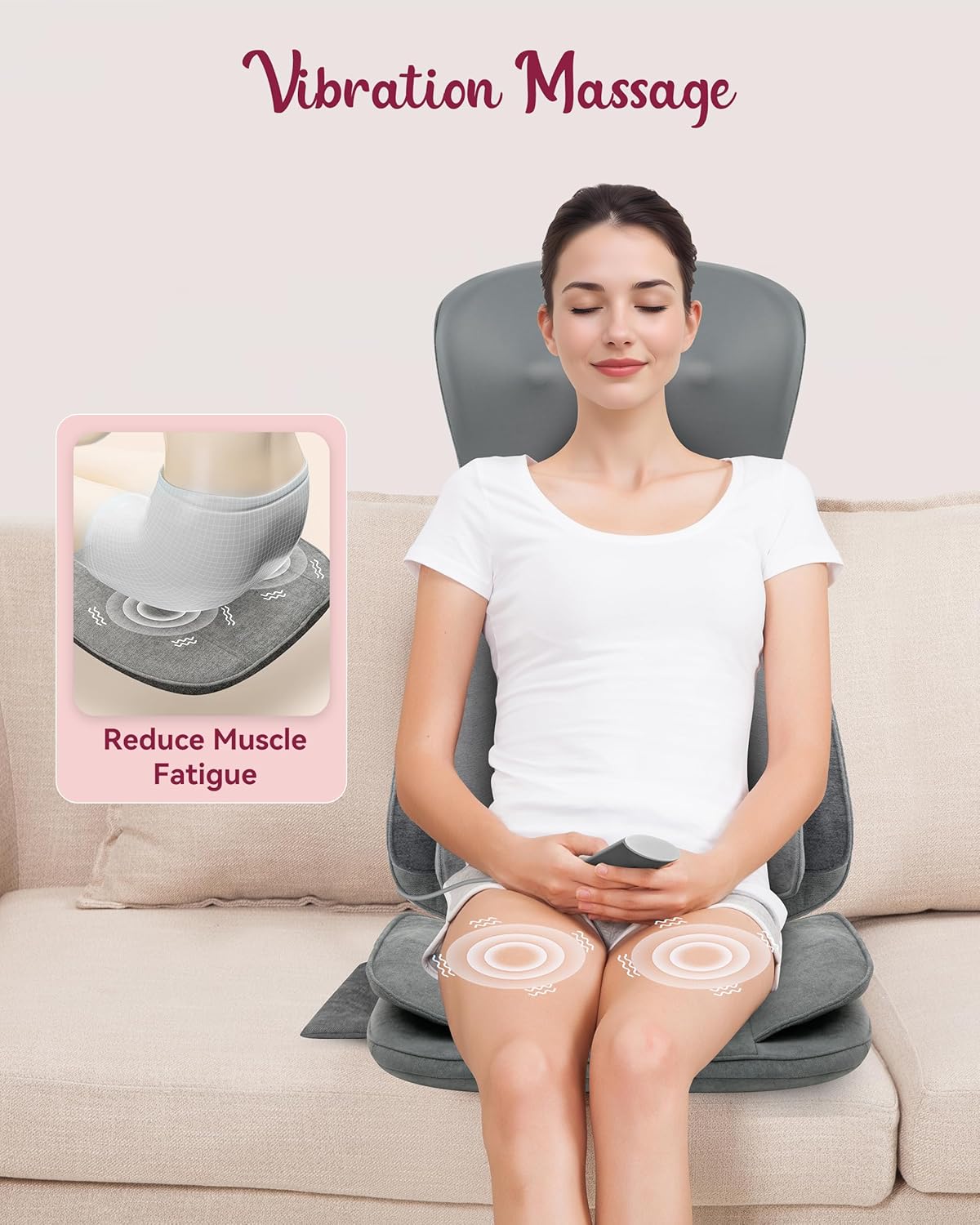 Shiatsu Neck Back Massager with Heat, Massage Chair Full Body with Compression, Chair Massage Pad with Vibration, Seat Massager for Home, Office Use