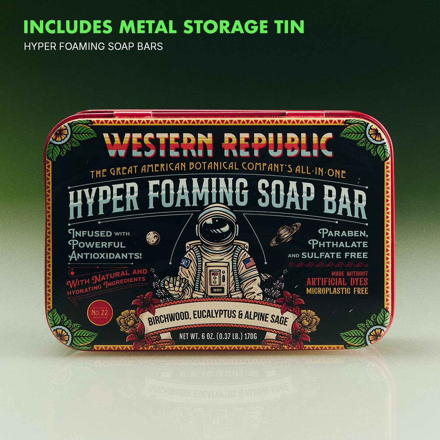 Hyper Foaming Soap Bar | Birchwood, Eucalyptus & Alpine Sage | Ultra-Lathering Bar Soap for Men with Hydrating & Anti-Aging Ingredients (2 Pack) | Made in USA