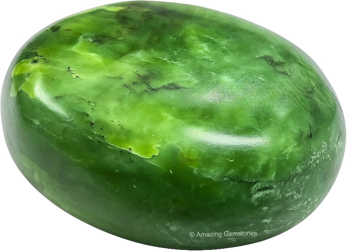 Amazing Gemstone Nephrite Green Jade Crystals and Healing Stones - Large Palm Stone Crystals Piedra - Crystal for Good Luck, Positive Energy, Meditation - Unique Stocking Stuffers, Gifts for Women