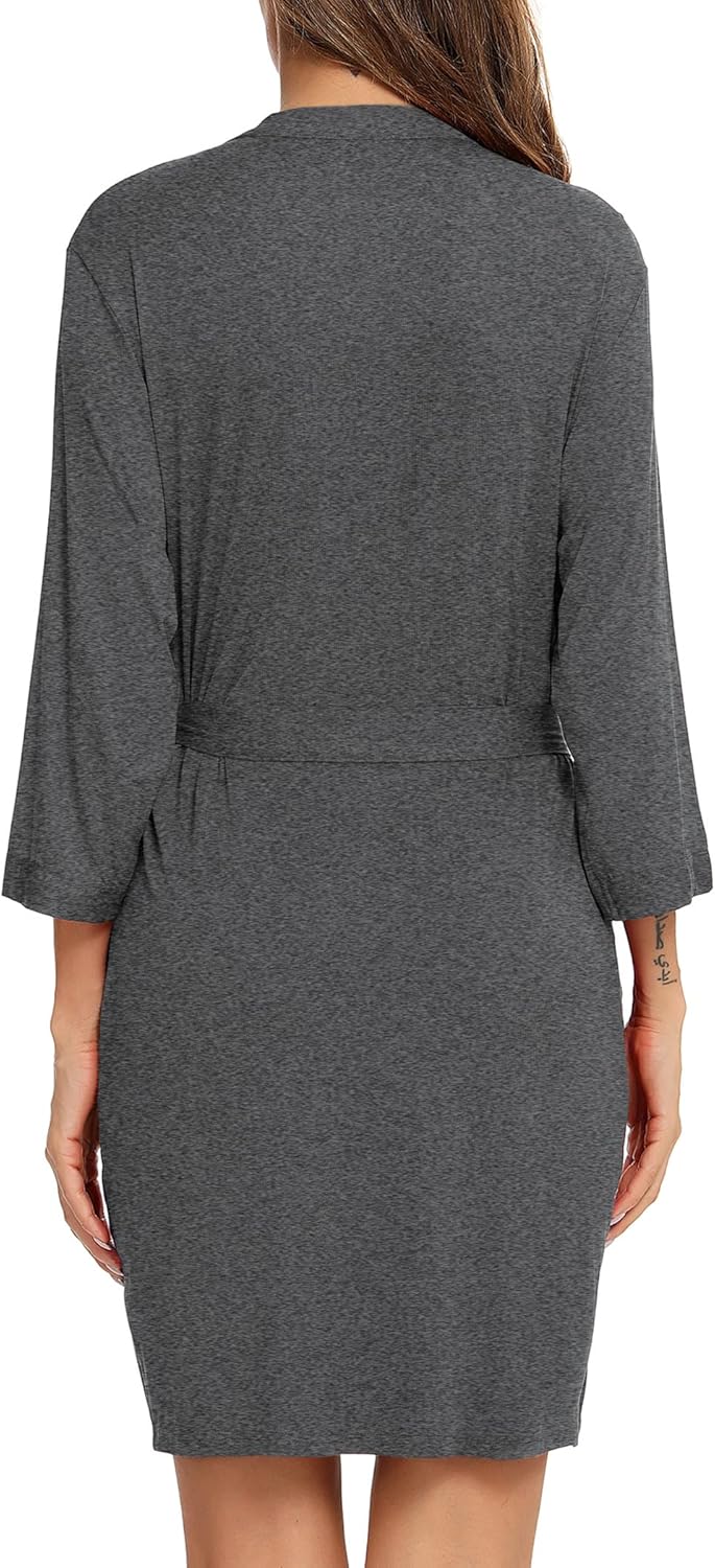 Samring Women's Lightweight Robe Soft Kimono Robes Short Bathrobe for Women Sleepwear