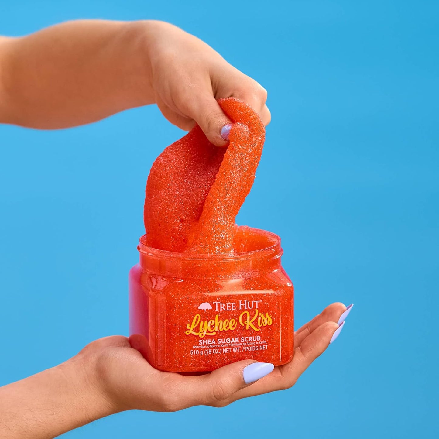 Tree Hut Lychee Kiss Shea Sugar Scrub, Exfoliating, Hydrating & Moisturizing Body Scrub with Shea Butter & Nourishing Essential Oils, Smooth & Soften Skin, 18 oz