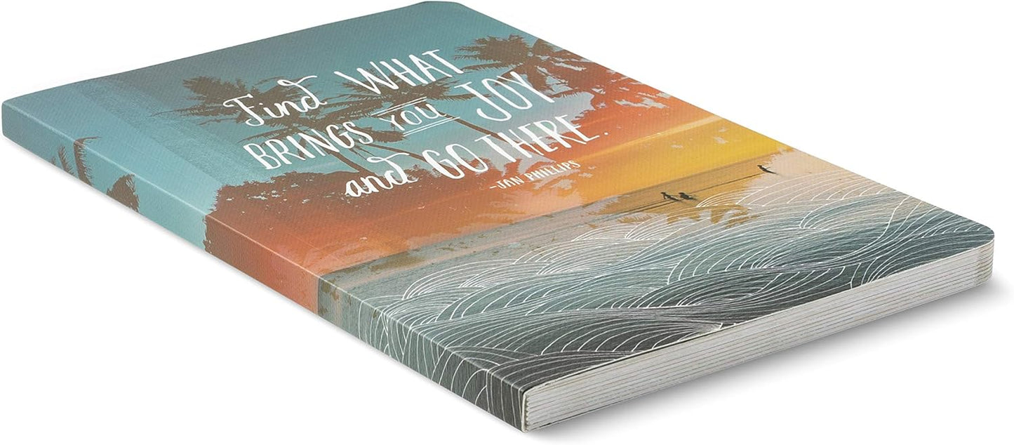 Compendium Softcover Journal - Find what brings you joy and go there. – A Write Now Journal with 128 Lined Pages, 5″W x 8″H