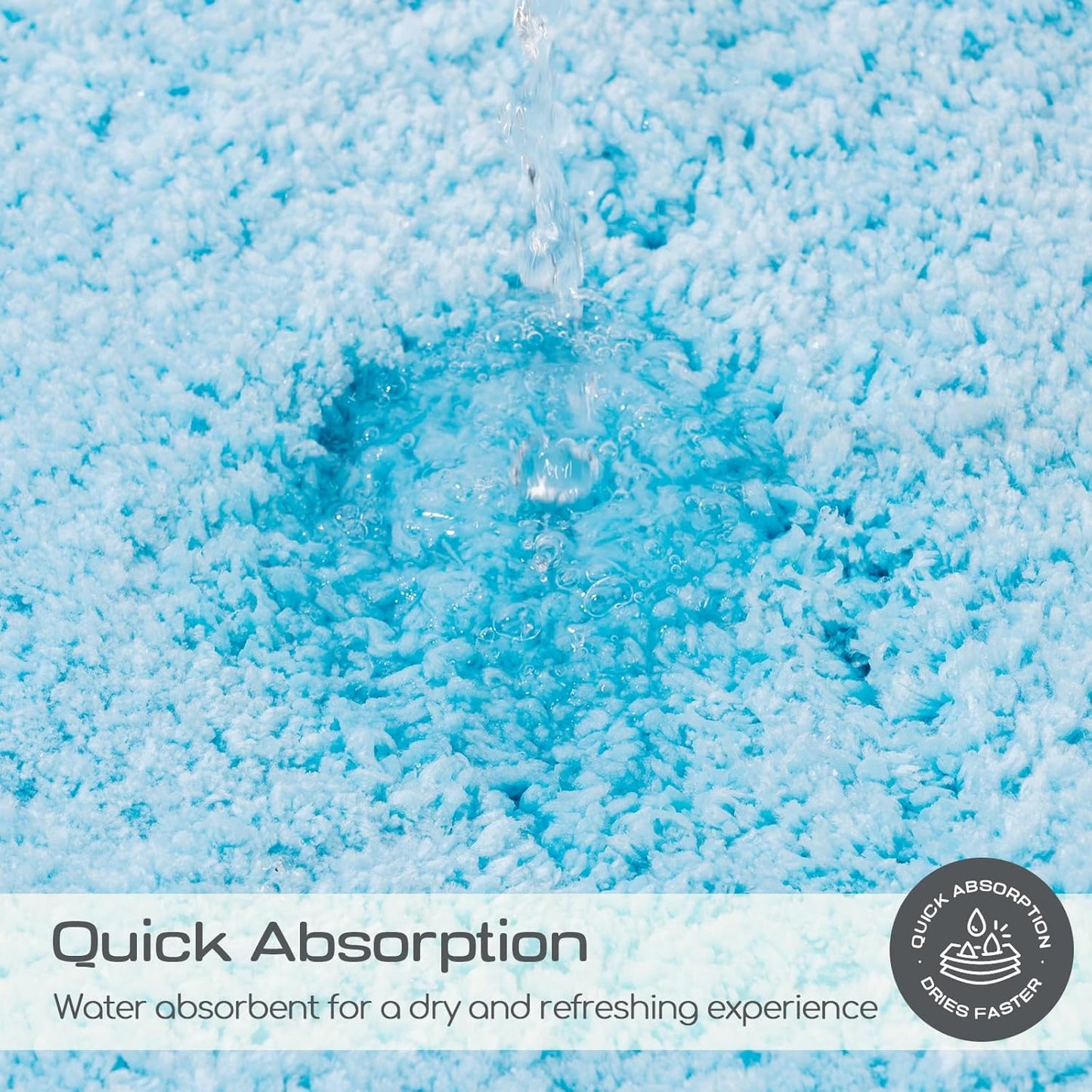 ROSMARUS Shaggy Bath Rugs for Bathroom Non Slip 28" X48", Water Absorbent Extra Long Bath Mat, Soft Shower Mat for Floor & Tub, Fluffy Plush Rug Machine Washable, Blue