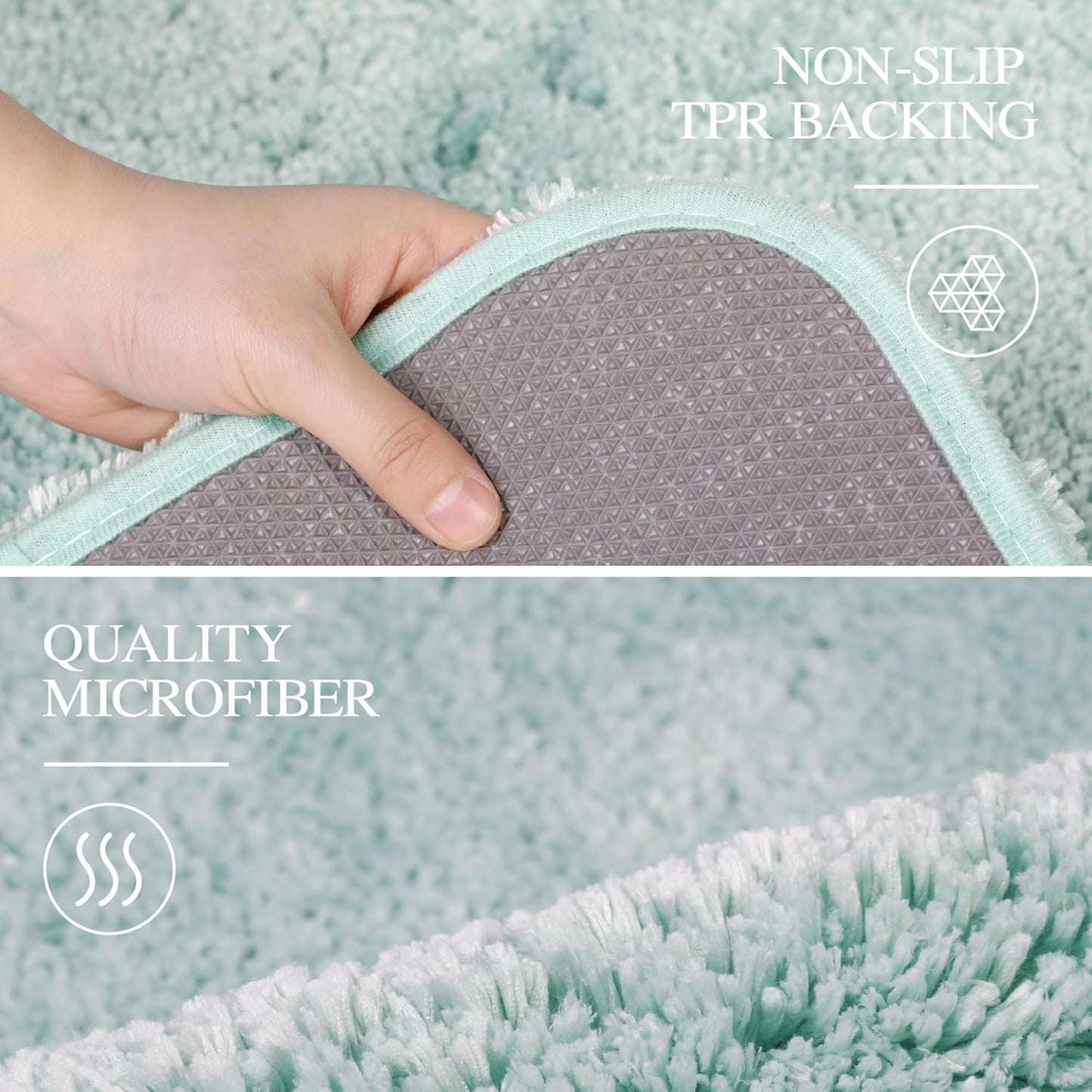 Walensee Large Bathroom Rug (24 x 72, Aqua) Extra Soft and Absorbent Shaggy Bath Mat Machine Washable Microfiber Non Slip Luxury Floor Mat