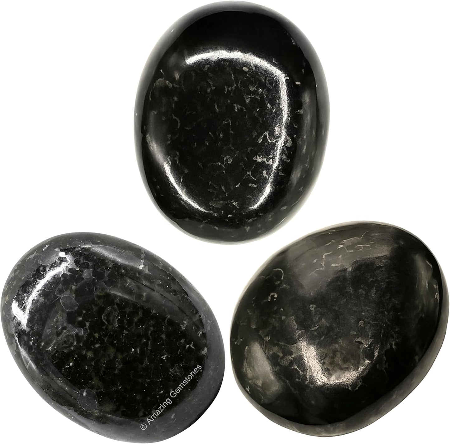 Amazing Gemstone Nuummite Crystals and Healing Stones - Large Palm Stone Crystals Piedra - Crystal for Good Luck, Balanced Positive Energy, Meditation - Unique Stocking Stuffers, Gifts for Women