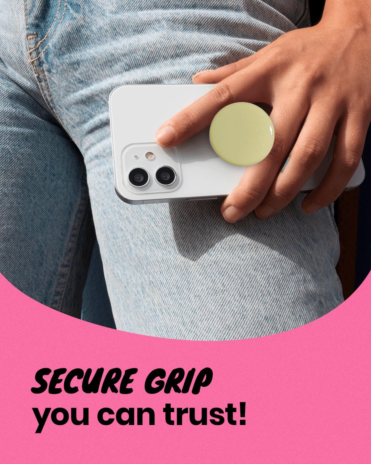 OnTheGrip Cute Solid Macaron Color Round Shape Collapsible Mobile Phone Grip Stand Holder for Smartphone Tablet Cell Phone Accessory (Ocean Green)