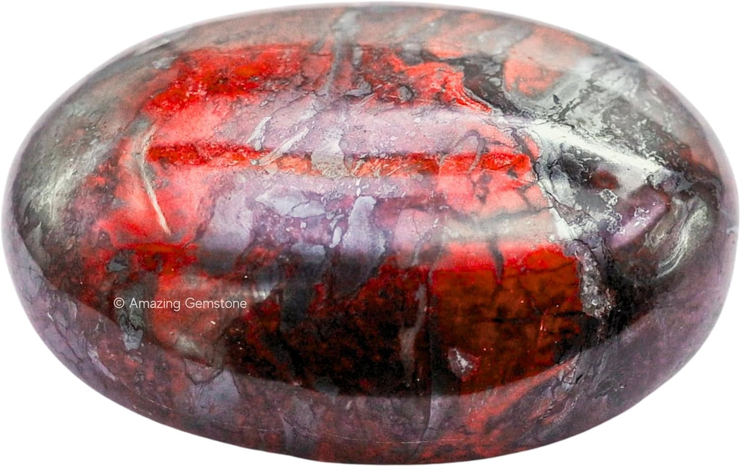 Amazing Gemstone Red Jasper Hematite Crystals and Healing Stones - Large Palm Stone Crystals Piedra - Crystal for Good Luck, Positive Energy, Meditation - Unique Stocking Stuffers Birthday Gifts