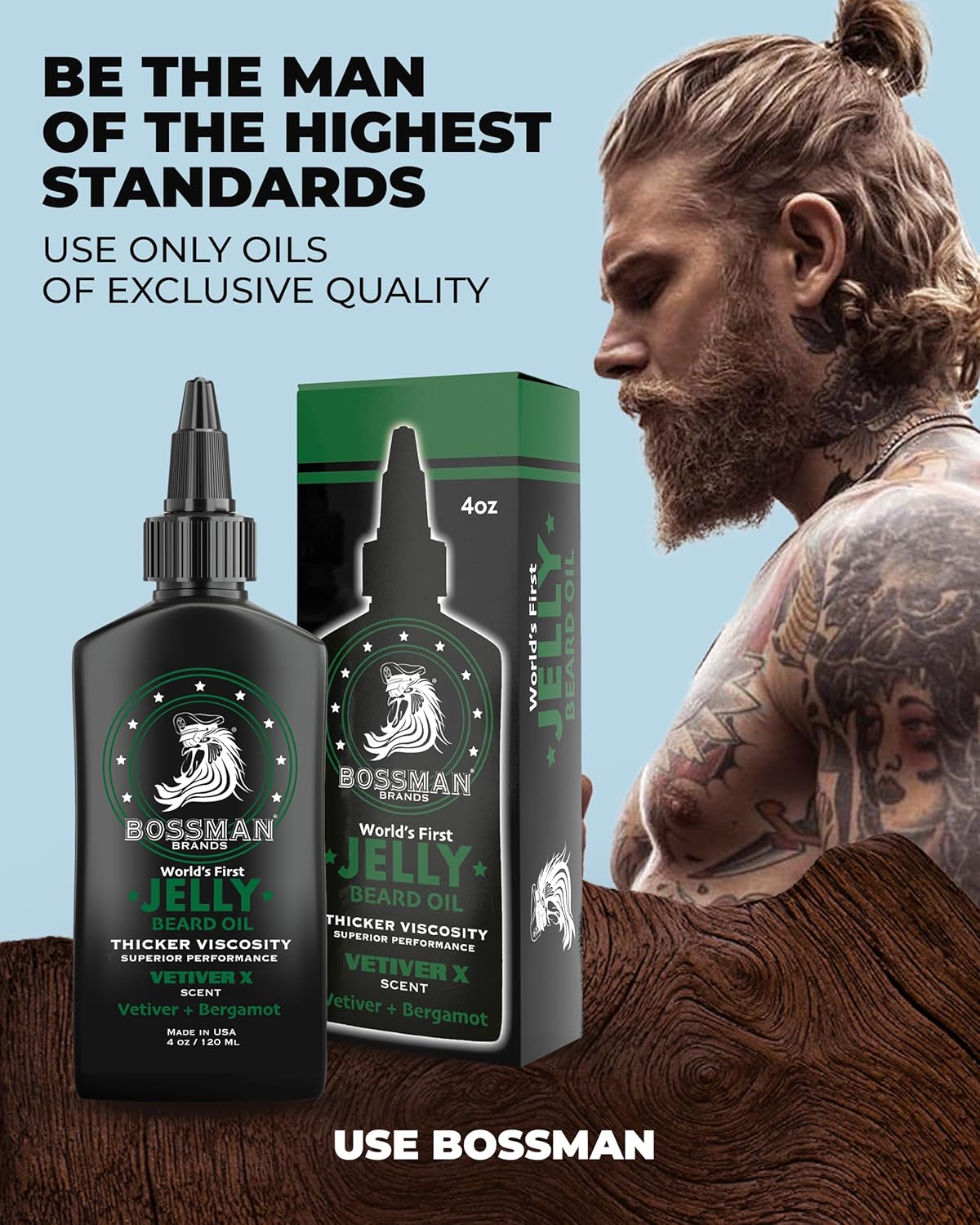 Bossman Beard Oil Jelly and Relaxing Beard Balm Combo - Vetiver X Scent