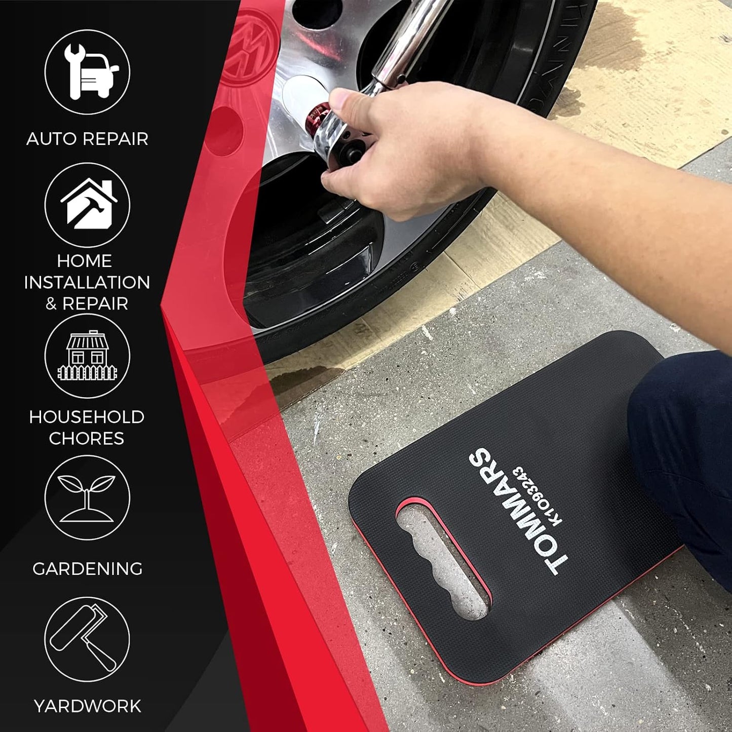 TOMMARS 0.9" Thick Kneeling Pad, Comfortable Foam Knee Pads Cushion Mat for Gardening, Yardwork, Workshop Repairing