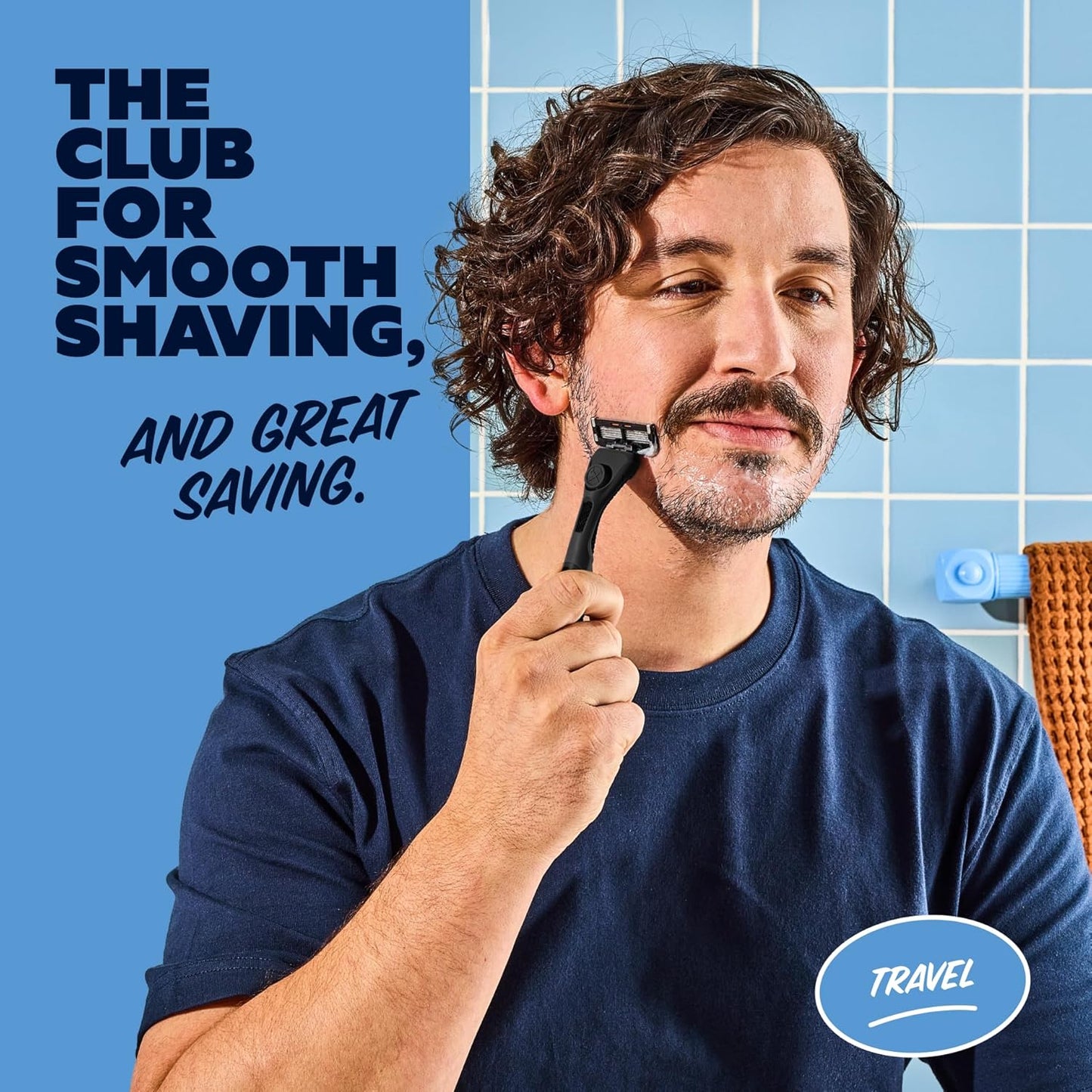 Dollar Shave Club | Travel Shave Set | 4 Extra Close Refill Cartridges, 1 Handle, 1 Razor Cover