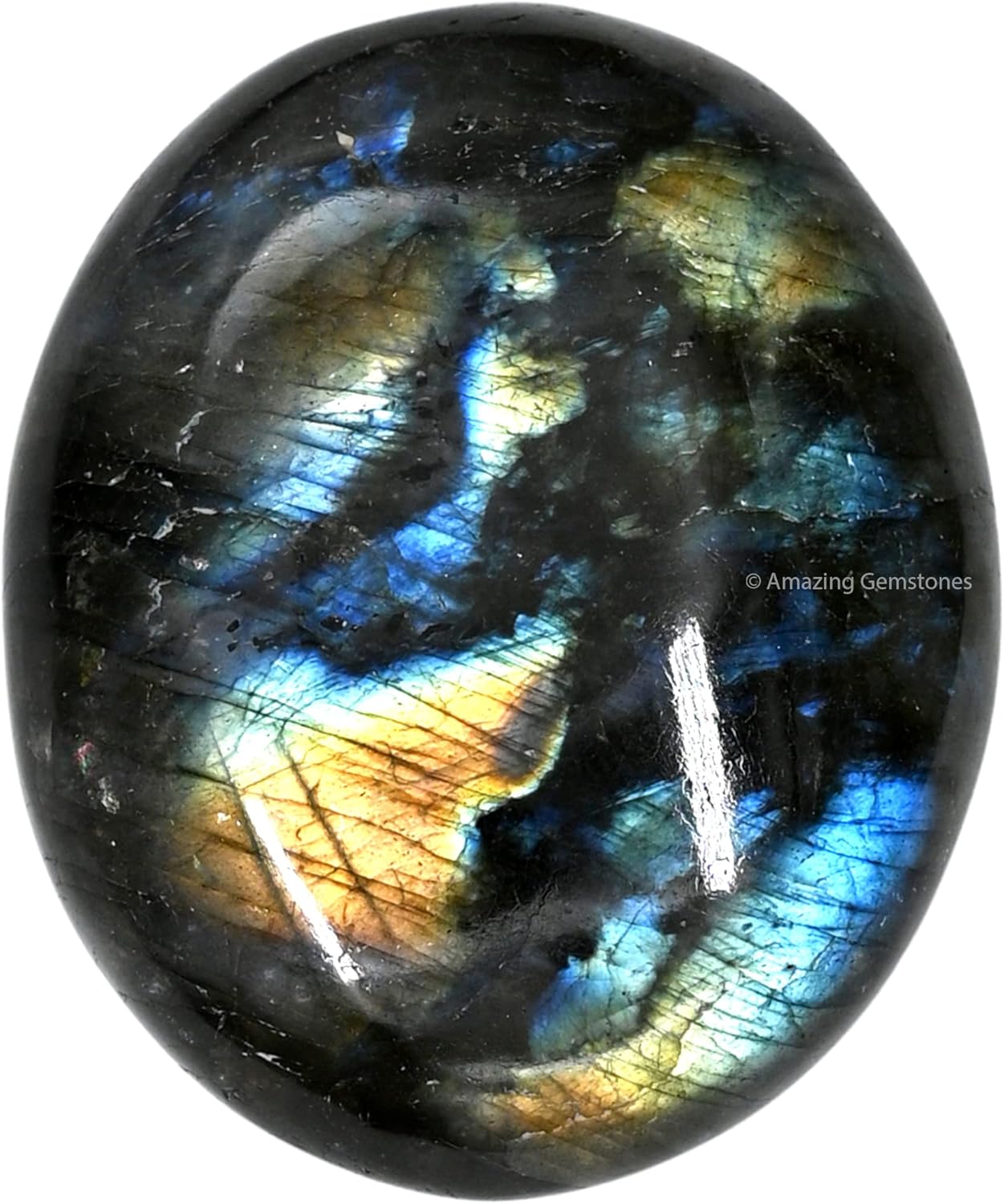 Amazing Gemstone Labradorite Crystals, Healing Stones - Large Palm Stone Crystals Piedra for Good Luck, Balanced Positive Energy, Meditation - Unique Stocking Stuffers, Birthday Gifts for Women, Men