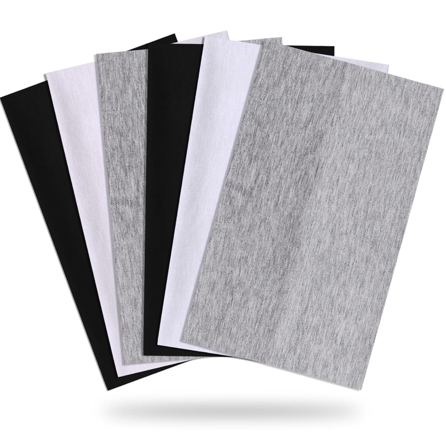 Wide Headbands for Women Stretchy Headband Workout Head Bands for Women's Hair Band Non Slip Head Wrap Black White Gray 6 Pack