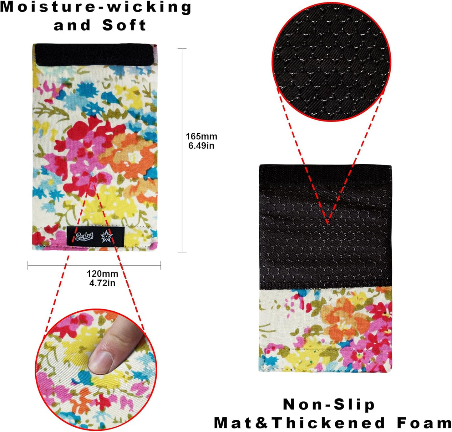 Universal Walker Hand Grip Padded Covers Non-Slip Cushion Foam for Folding Wheelchair Rollator Crutch Handle Pads 2-Pack Yellow flower