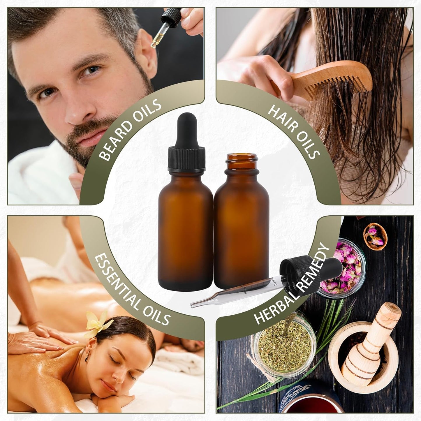 48 Pack,1oz Glass Dropper Bottle, Amber Tincture Bottles with Dropper, Pretty Finish for All Kinds of Liquids,Oil Bottles for Hair- Stronger Suction ideal for Leakproof Travel