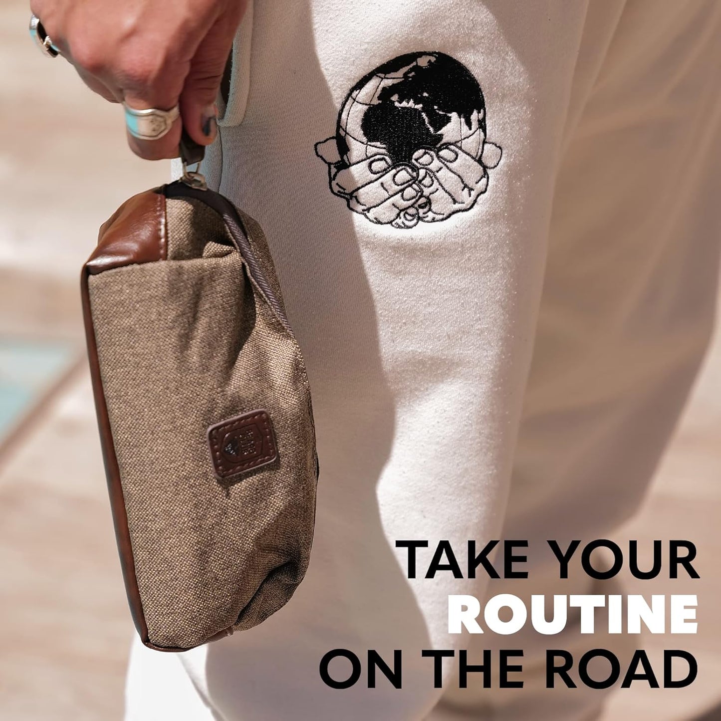 The Beard Club Stylish Travel Toiletry Bag for Men: Durable, Lightweight & Room Toiletry Travel Bag for Grooming Essentials, Shaving Kit, Shower & Bathroom Accessories