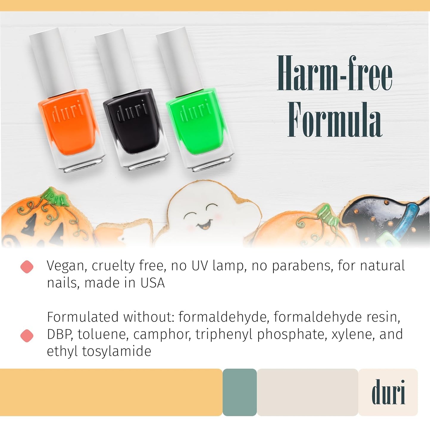 duri Trio Neon Nail Polish Set - Trick-Or-Treat Yo'Self, Matte Finish, Quick Drying, 0.45 Fl Oz each