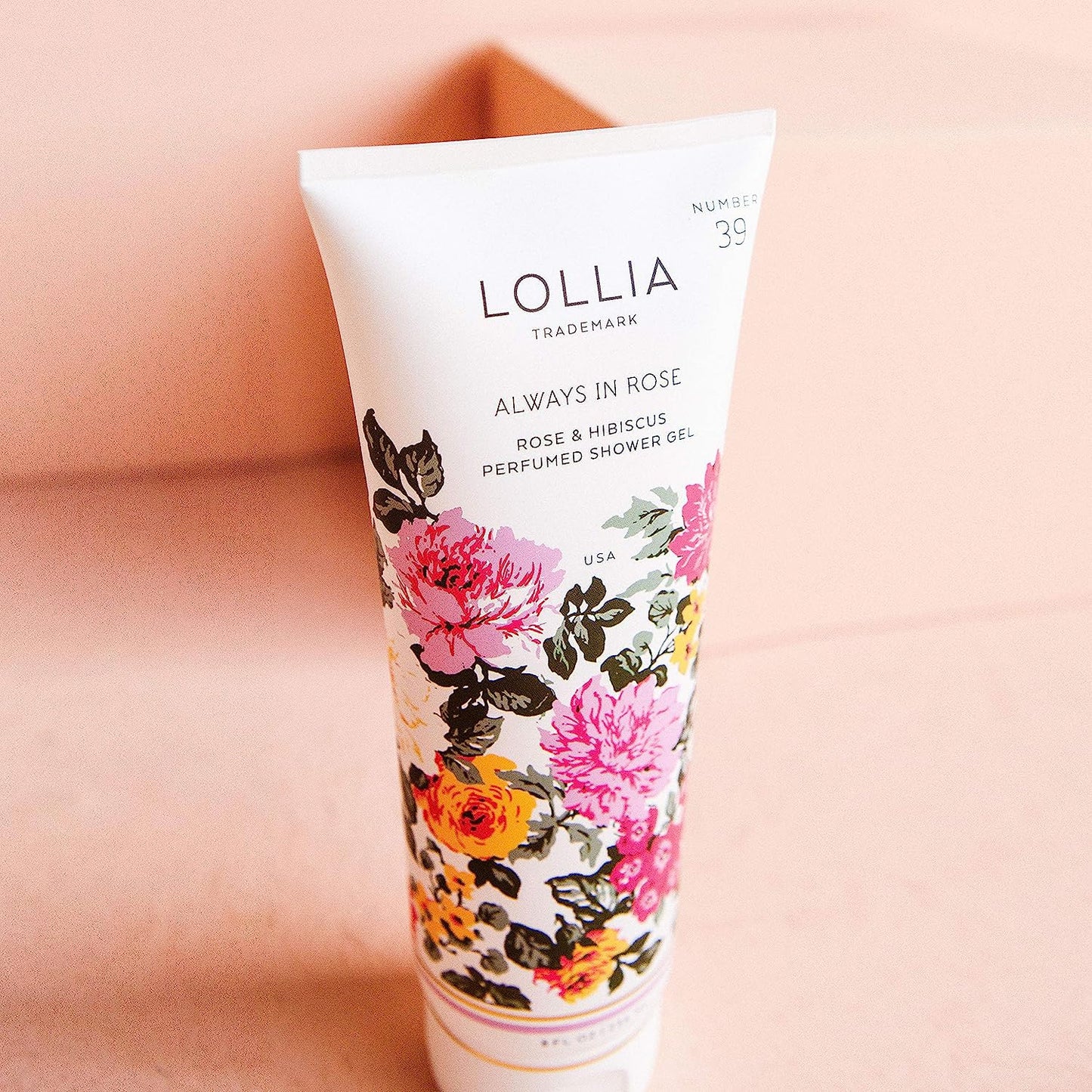 LOLLIA Always in Rose Shower Gel, 8 fl. oz. – Rose & Hibiscus – Scented Shower Gel Body Wash, Shea Butter Body Wash, Bath Wash for Women, Beautiful Shower Gel, Moisturizing Body Wash