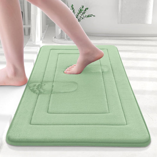Arotive Memory Foam Bathroom Rug Mat 24x16, Ultra Soft and Absorbent Bath Mat, Machine Wash Dry, Comfortable Bath Rug Carpet for Bathroom Floor, Tub and Shower, Sage Green