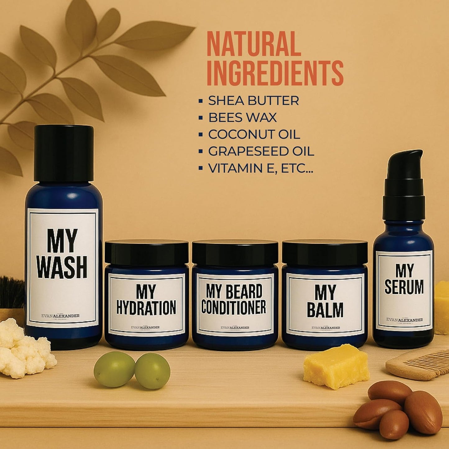 Evan Alexander Grooming MY Hydrating Repair Kit | Ultimate 5 - part Beard Care Kit For Men | Cleans, Conditions, Hydrates, Protects & Strengthens Beard | For All Beard Types