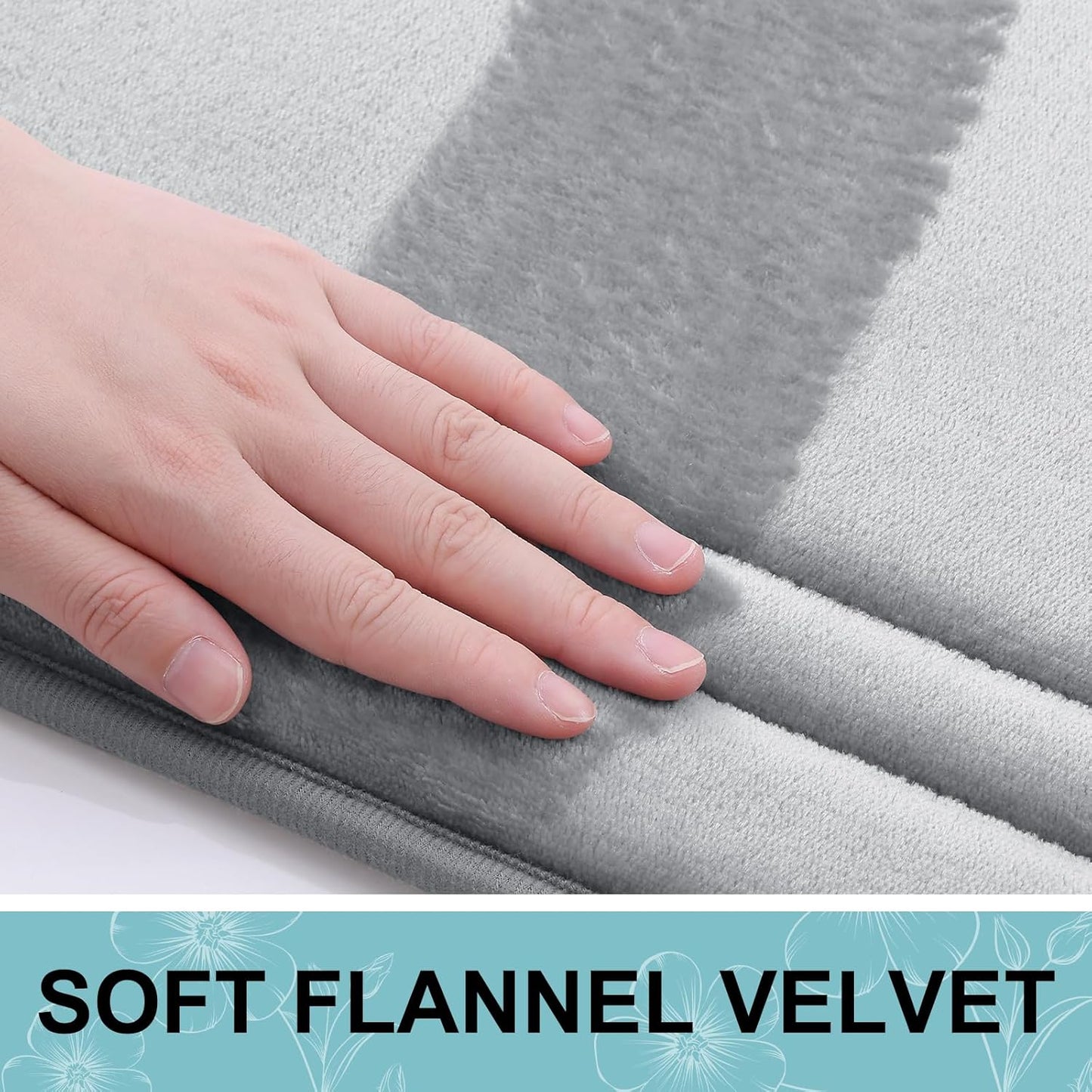 Grandaily Memory Foam Bath Mat Rug 30x20, Ultra Soft, Non-Slip and Absorbent Bathroom Rugs, Machine Wash Dry, Comfortable Bath Carpet for Bathroom Floor, Tub and Shower, Grey