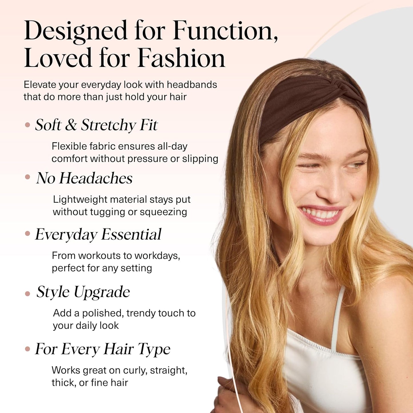 Kitsch Wide Headbands for Women - Fashion Sports Headband for Workout, Yoga, Gym, Running, Exercise | Stretchy Head Bands for Women’s Hair | Hair Accessories | Ideal Gifts for Women - Rosewood, 2pcs