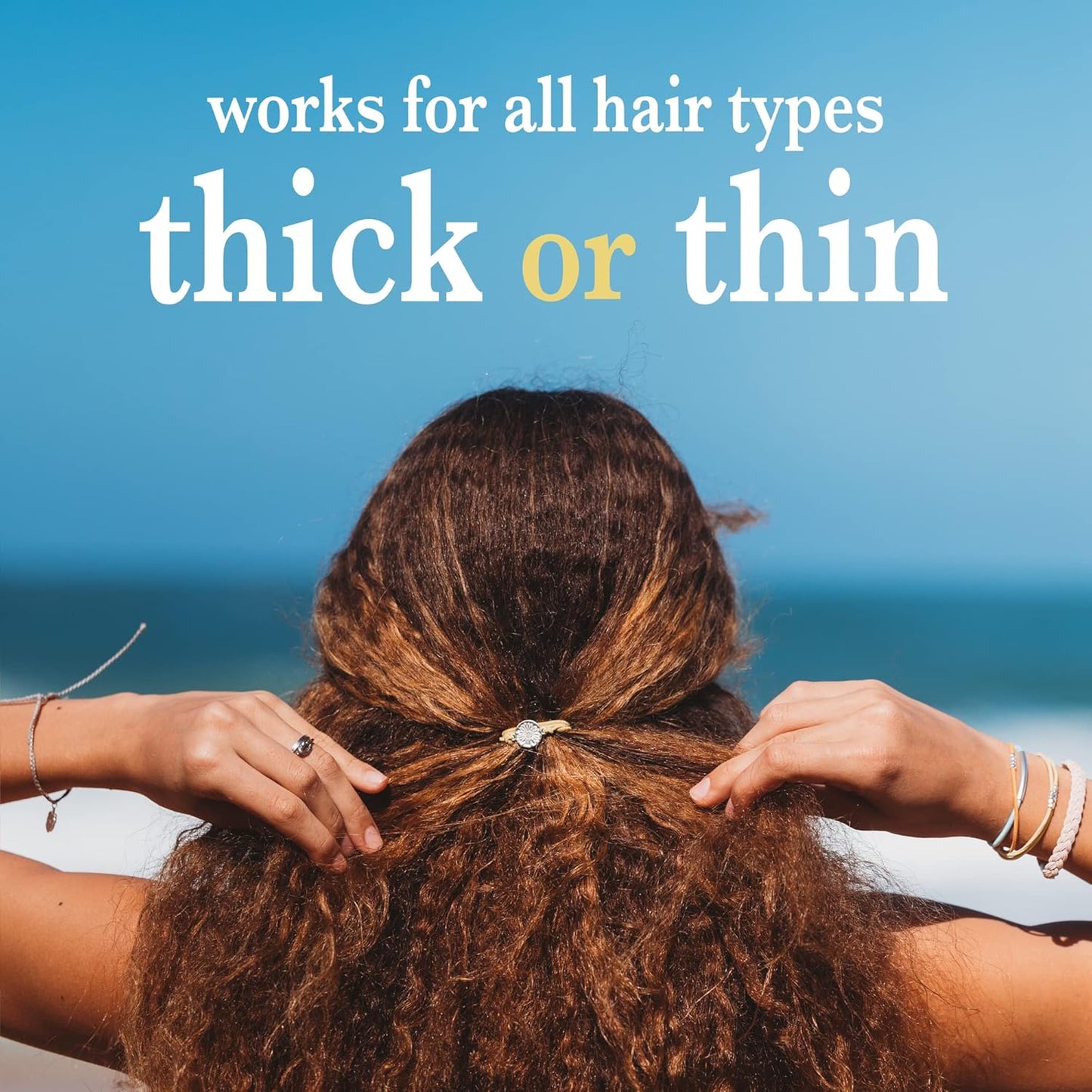 K'lani Hair Tie Bracelets for Women - Elastic Hair Bands That Double as Stylish Jewelry - Focus - Large