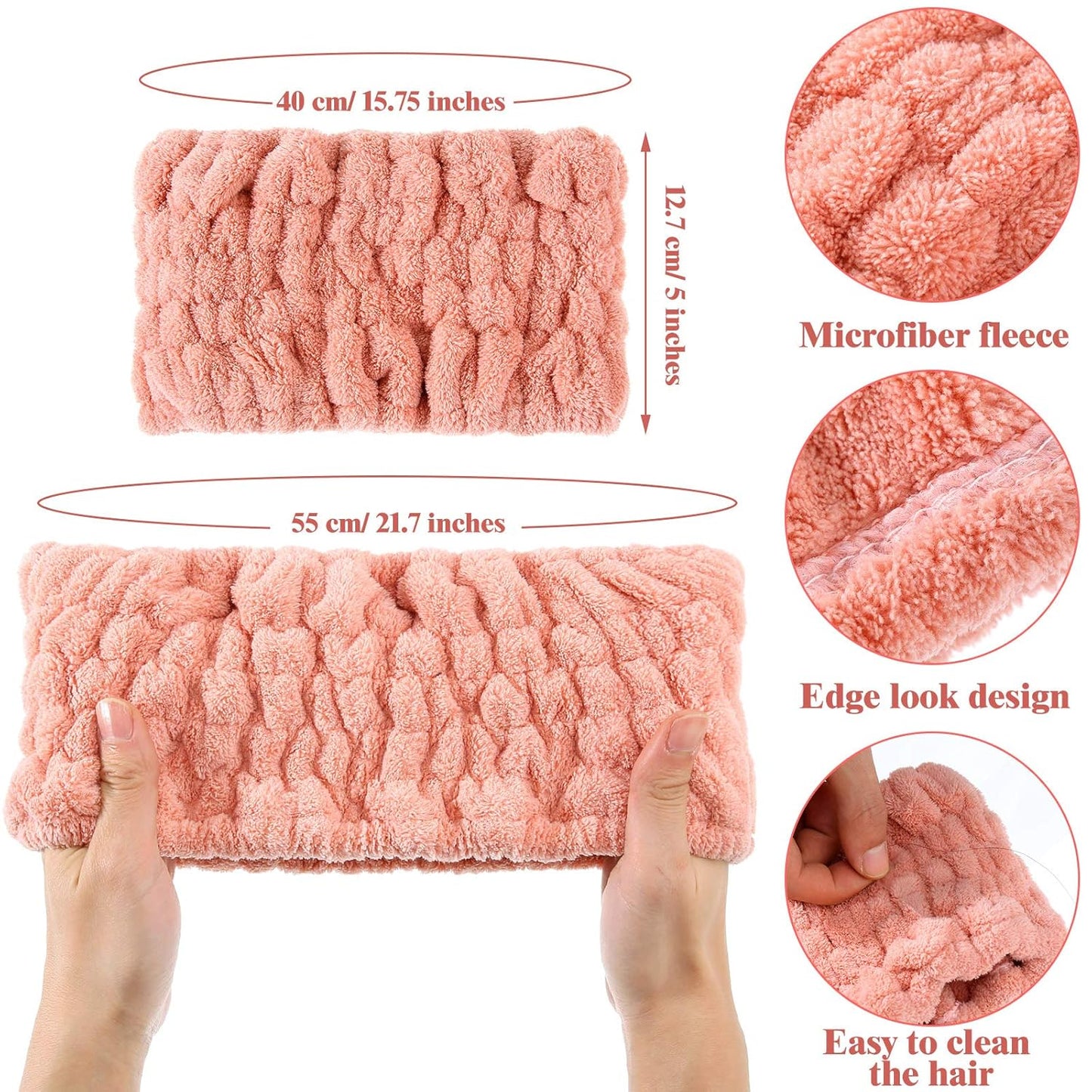 WILLBOND 6 Pieces Extra Wide Band 5 Inch Spa Facial Microfiber Headband Elastic Makeup Headbands Hair Accessories for Thick and Curly Hair, 6 Colors