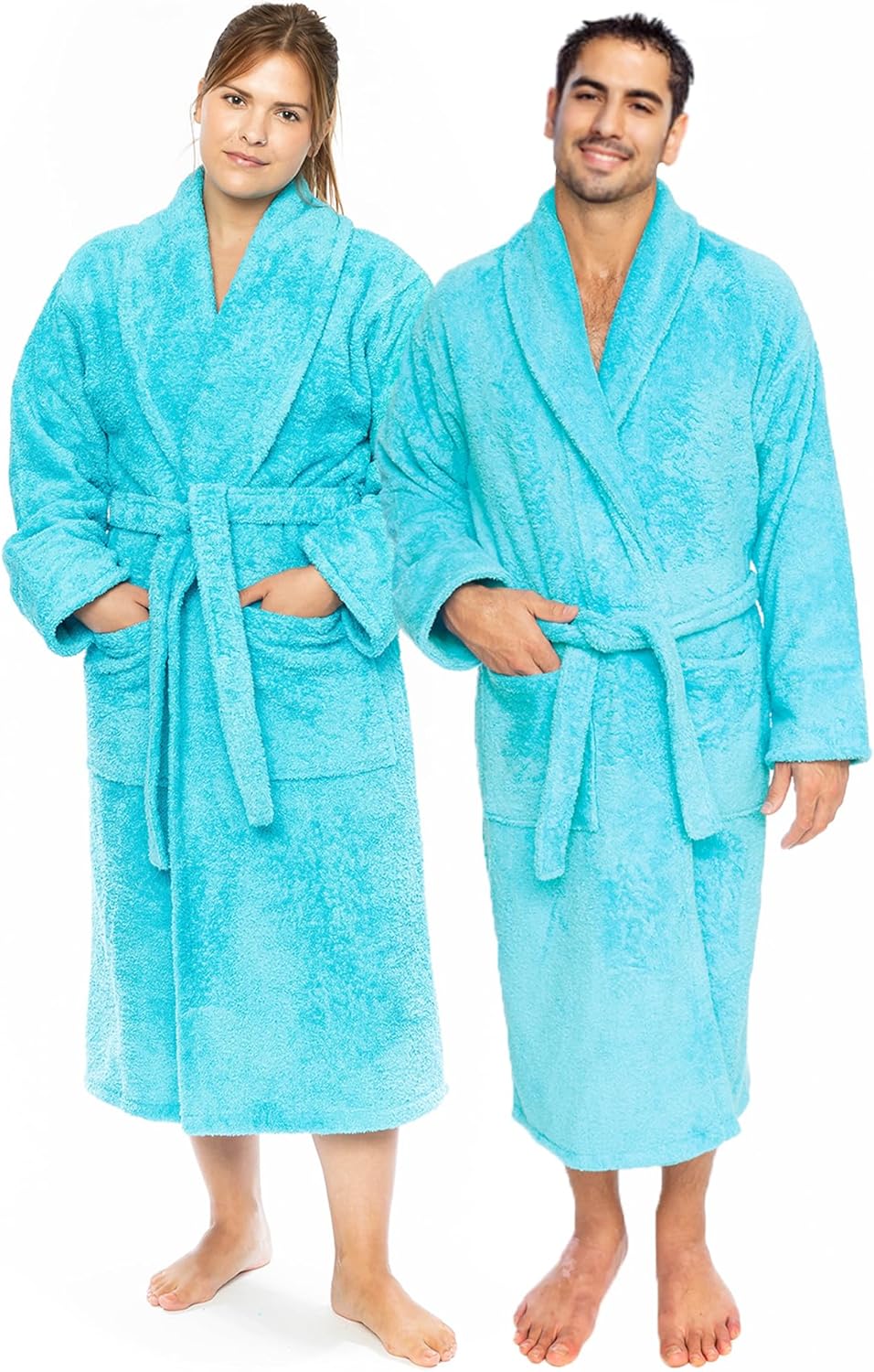 Classic Turkish Towels CTT Premium 100% Turkish Cotton Terry Cloth Bath Robe for Women & Men, Soft & Plush Long Unisex Robe