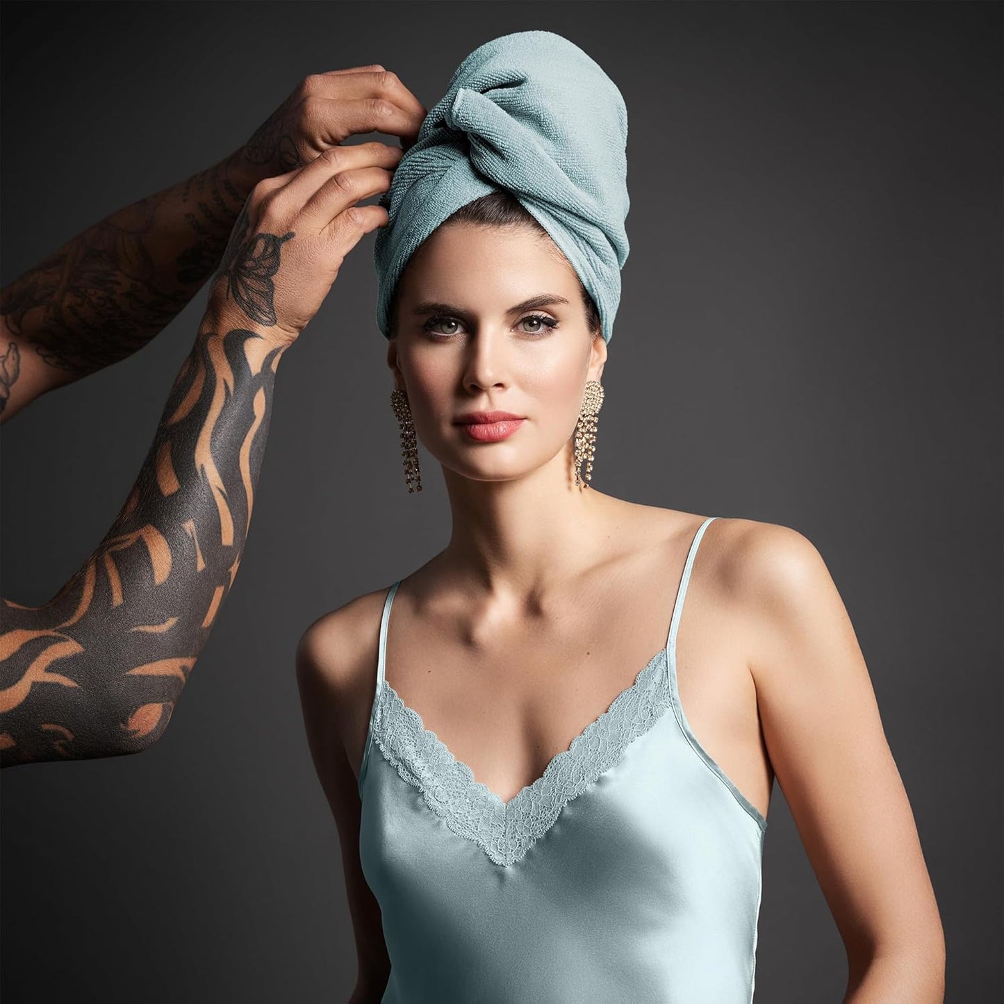 Fromm Softees Microfiber Salon Hair Towels for Hairstylists, Barbers, Spa, Gym in Aqua, 16" by 29", 10 count Perfect Hair Care Towel for Drying Curly, Long, Wavy Hair