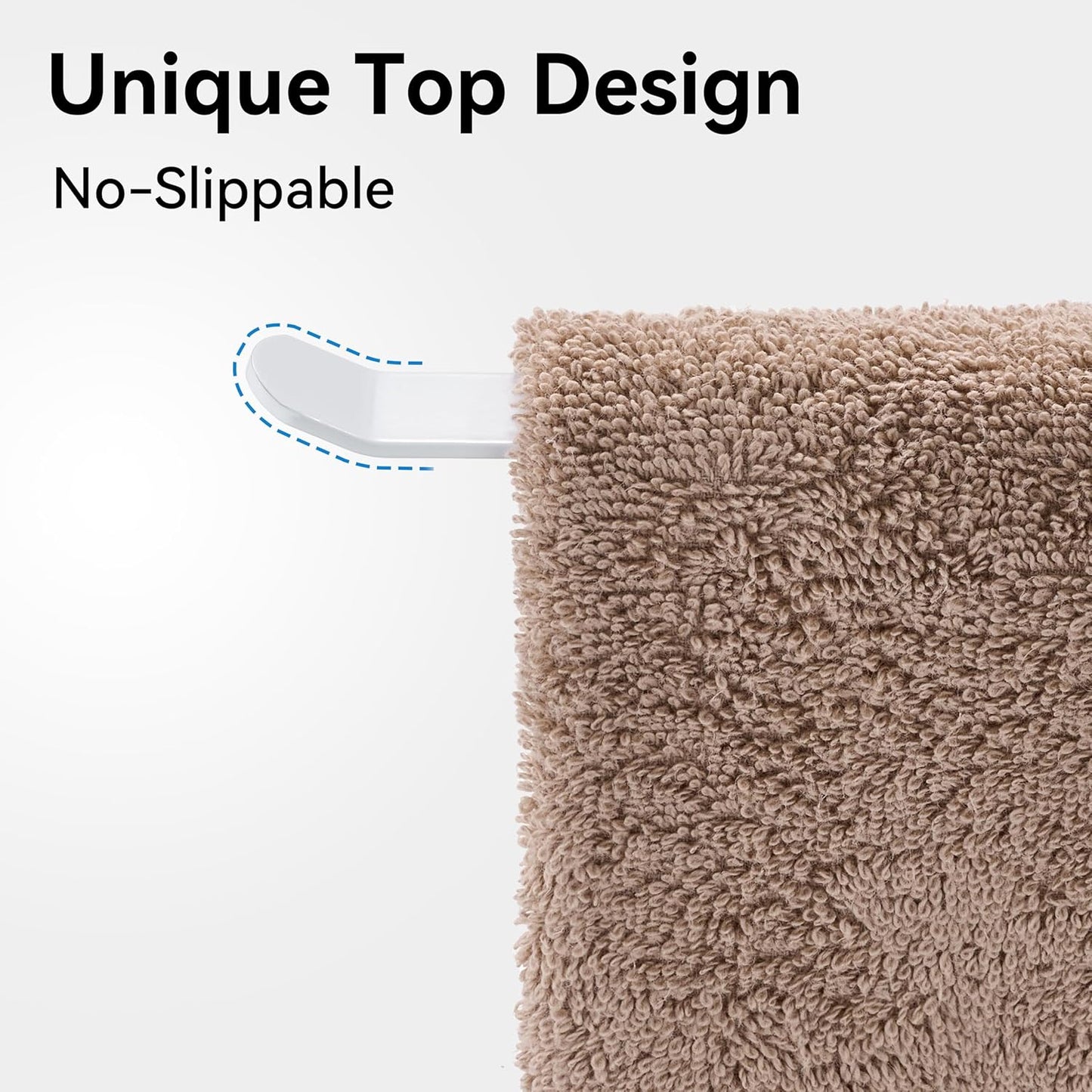 White Hand Towel Holder Stand – Countertop T-Shaped Stainless Steel Towel Rack with Non-Slip Base for Vanity and Kitchen