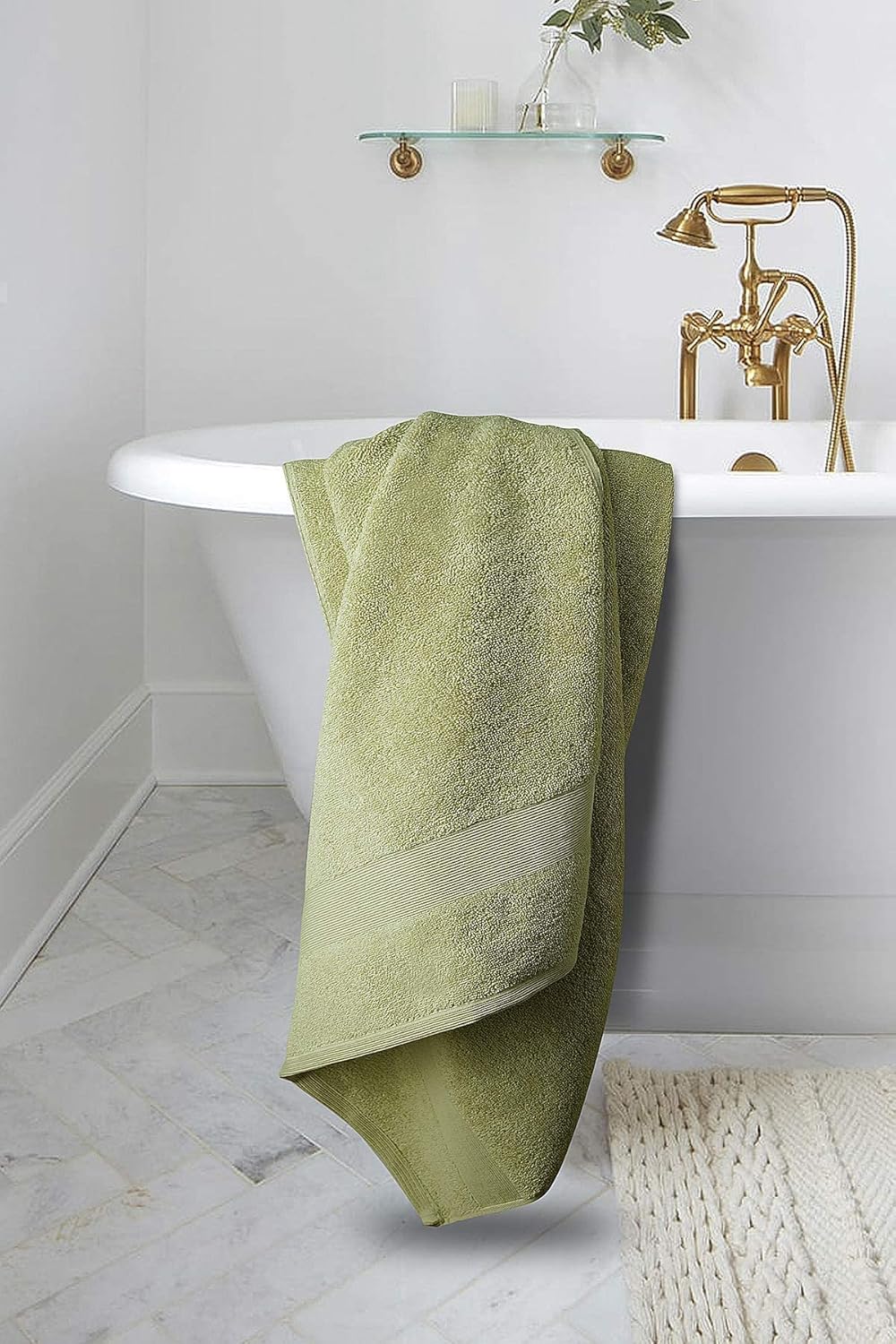 Softolle Luxury Bath Towels Set of 4 (27” x 54”) | Towels for Bathroom | Super Soft | Highly Absorbent Towels for Home, Spa, Gym (Sage Green)