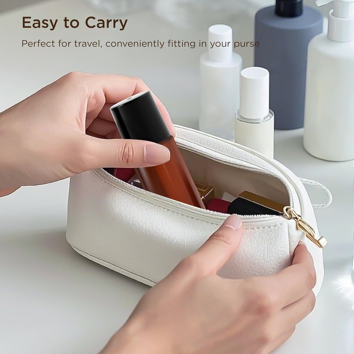 Essential Oil Roller Bottles, 2PCS (50ml/30ml) Thick Glass Perfume Roller Bottles with Funnel and Dropper Glass Empty Bottles Beauty and Personal Care Tools for Fragrance (Amber, 30ML)