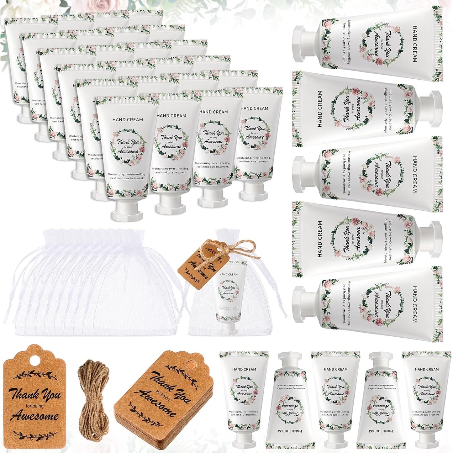 48 Sets Hand Mini Lotion Bulk Employee Appreciation Gifts Travel Size Hand Cream Bulk Inspirational Thank You Team Gifts for Birthday Christmas Teachers Coworkers Office Staff(Classic)