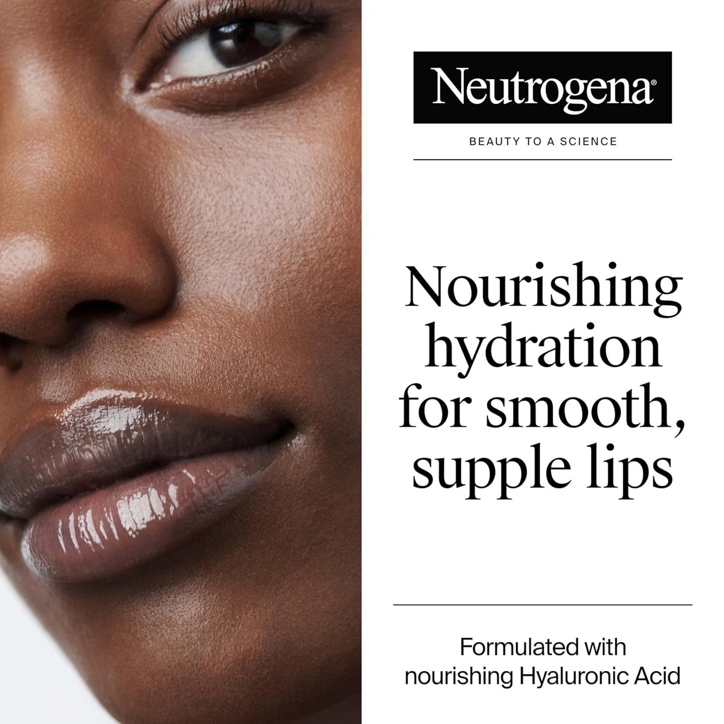 Neutrogena Hydro Boost Hyaluronic Acid, Unscented Lip Balm Leaves Lips Feeling Hydrated, Sheer Ice Nude Lip Balm with a Sweet Sugar Flavor, Fragrance Free, 0.5 oz