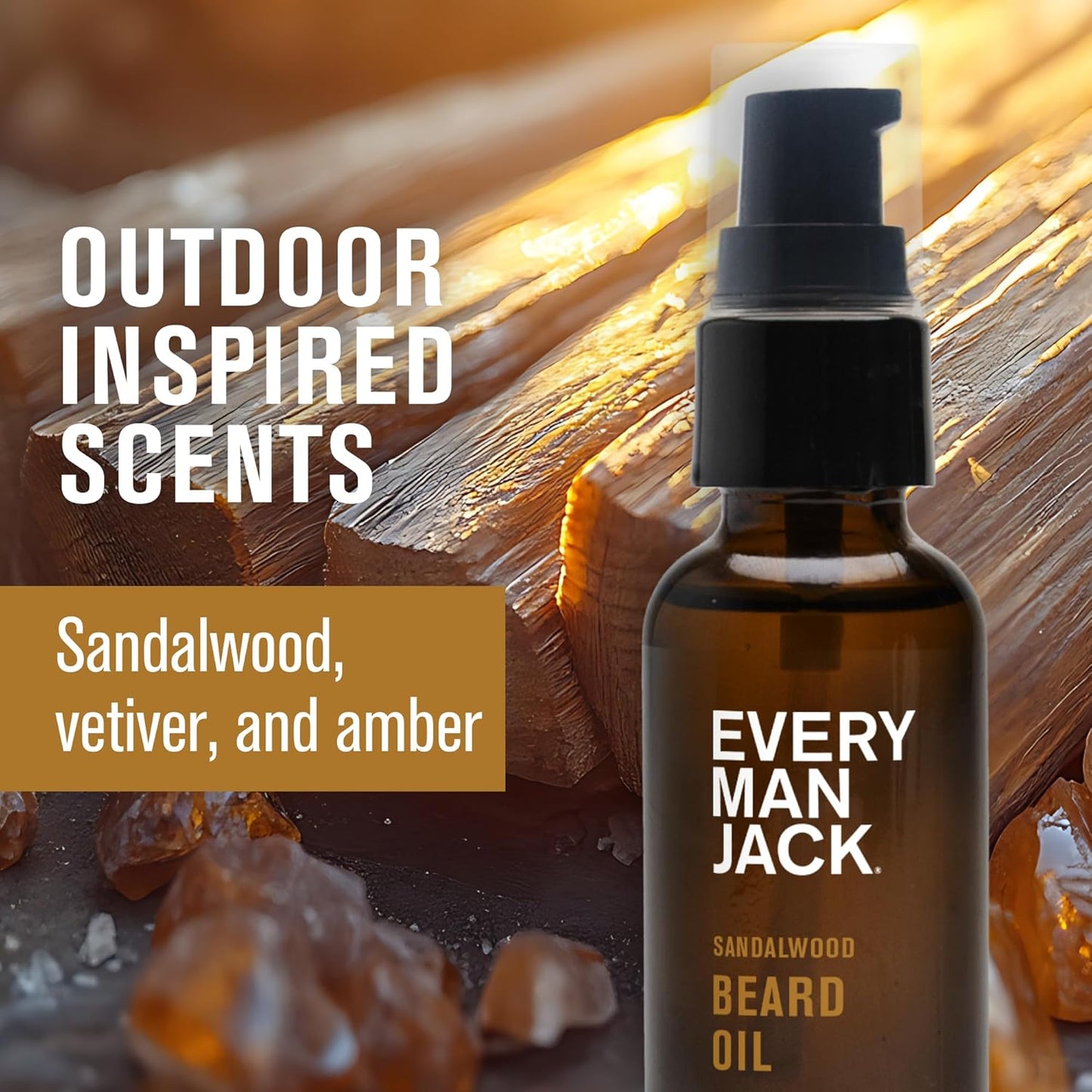 Every Man Jack Mens Beard Oil - Subtle Sandalwood Fragrance - Deeply Moisturizes and Softens Your Beard and Adds a Natural Shine - Naturally Derived with Shea Butter and Argan Oil - 1 fl oz (2 Pack)