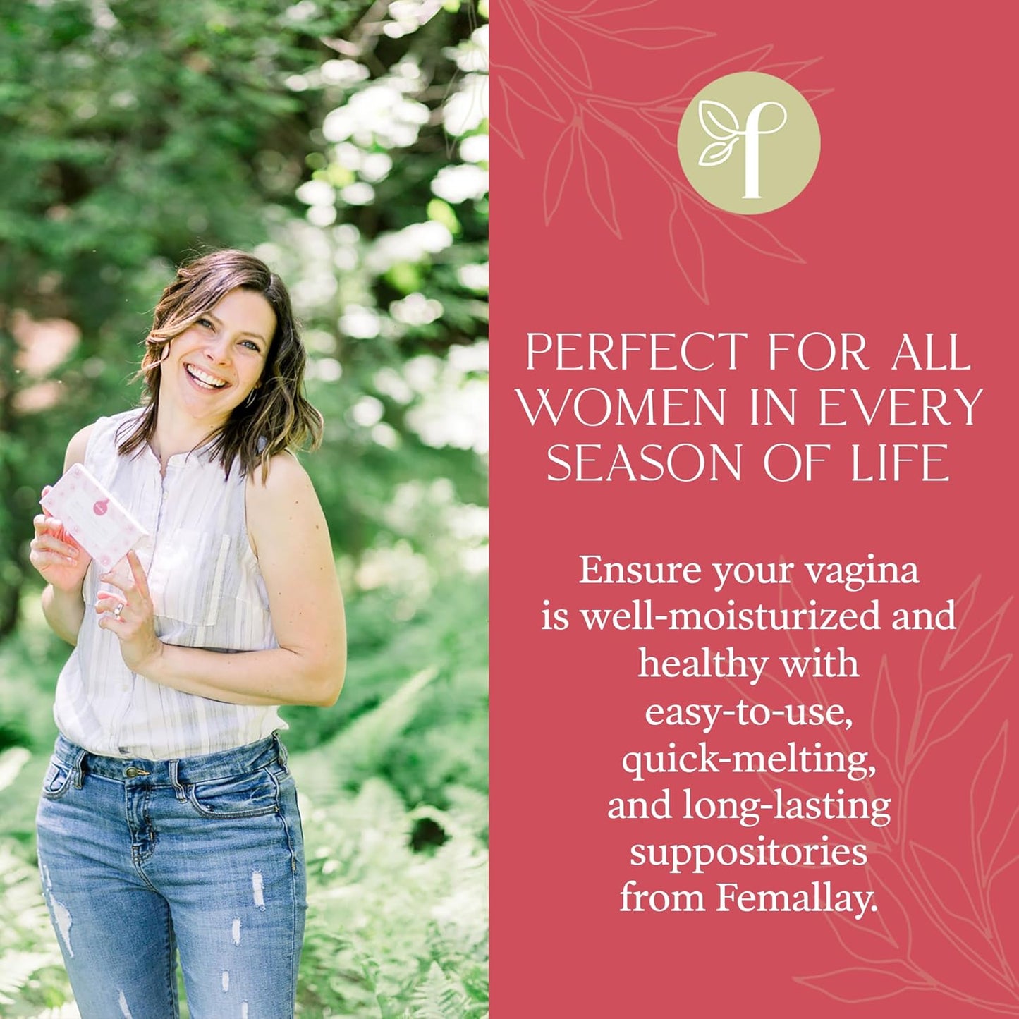 Femallay Organic Vaginal Moisturizing Suppositories – Strawberry 2 Pack – 100% Natural Relief for Dryness, Odor & Daily Feminine Discomfort – 14 Count + Applicator