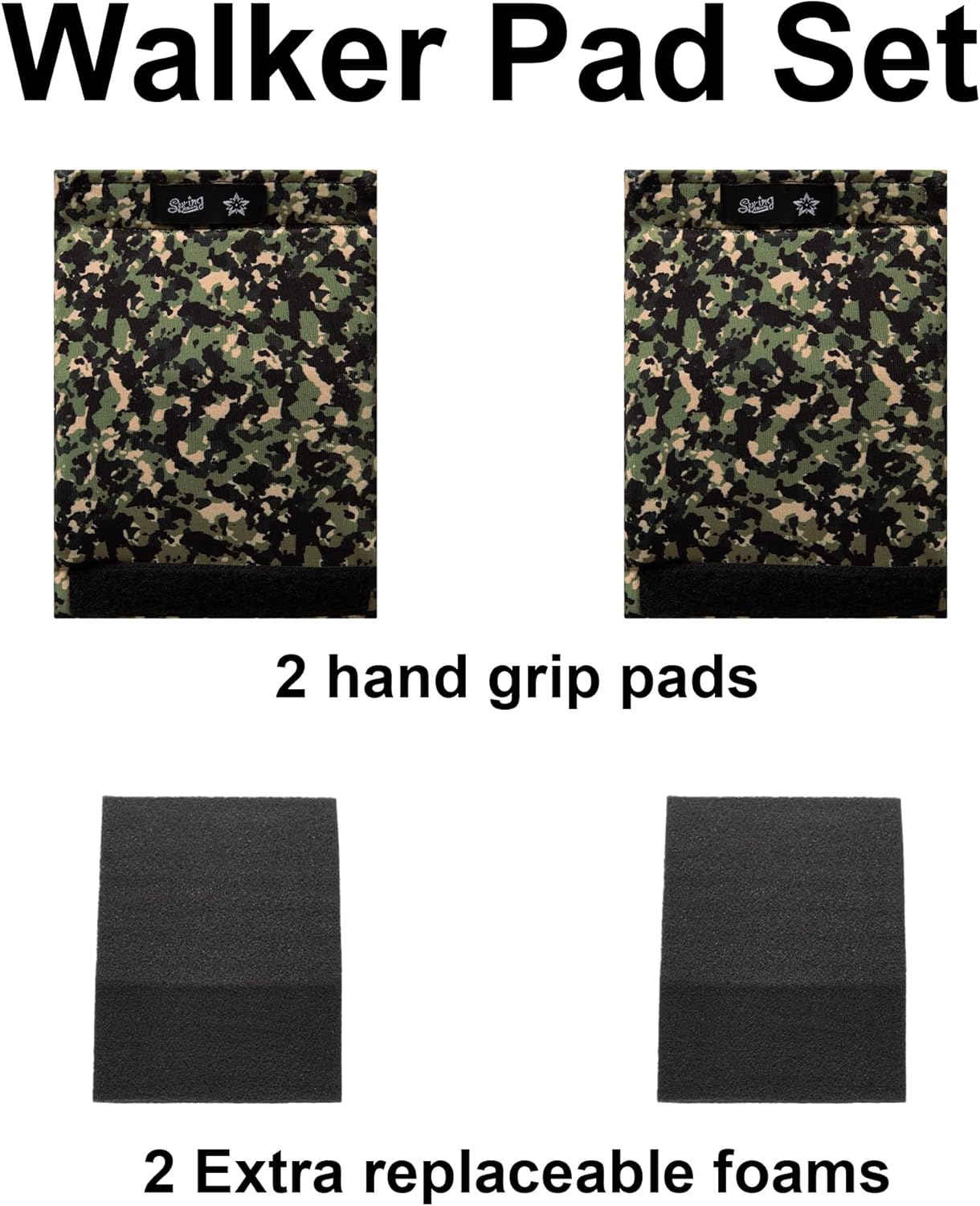 Universal Walker Hand Grip Padded Covers Non-Slip Cushion Foam for Folding Wheelchair Rollator Crutch Handle Pads 2-Pack
