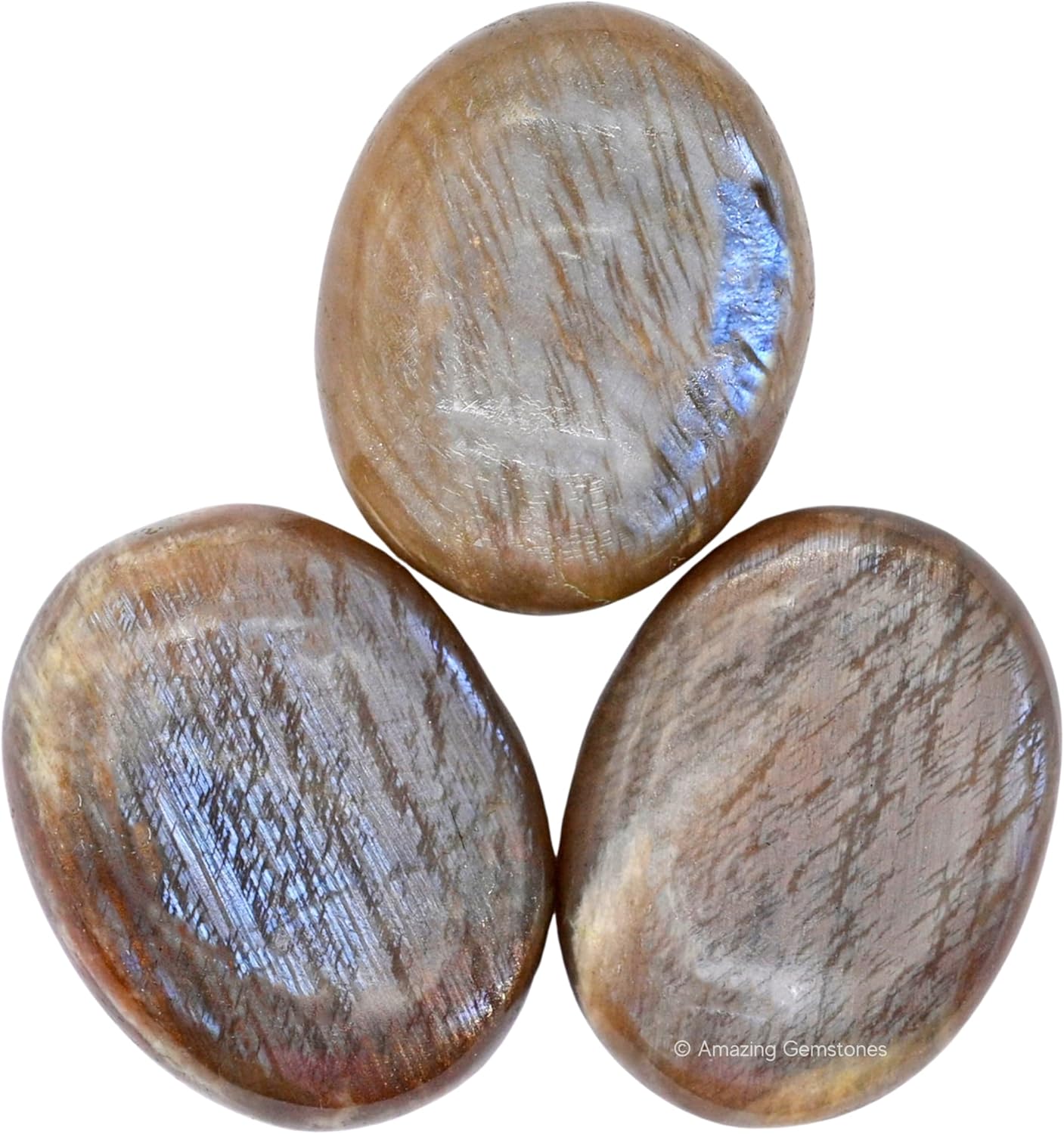 Amazing Gemstone Sun Moonstone Crystals and Healing Stones - Large Palm Stone Crystals Piedra - Crystal for Good Luck, Balanced Positive Energy, Meditation - Unique Stocking Stuffers, Gifts for Women