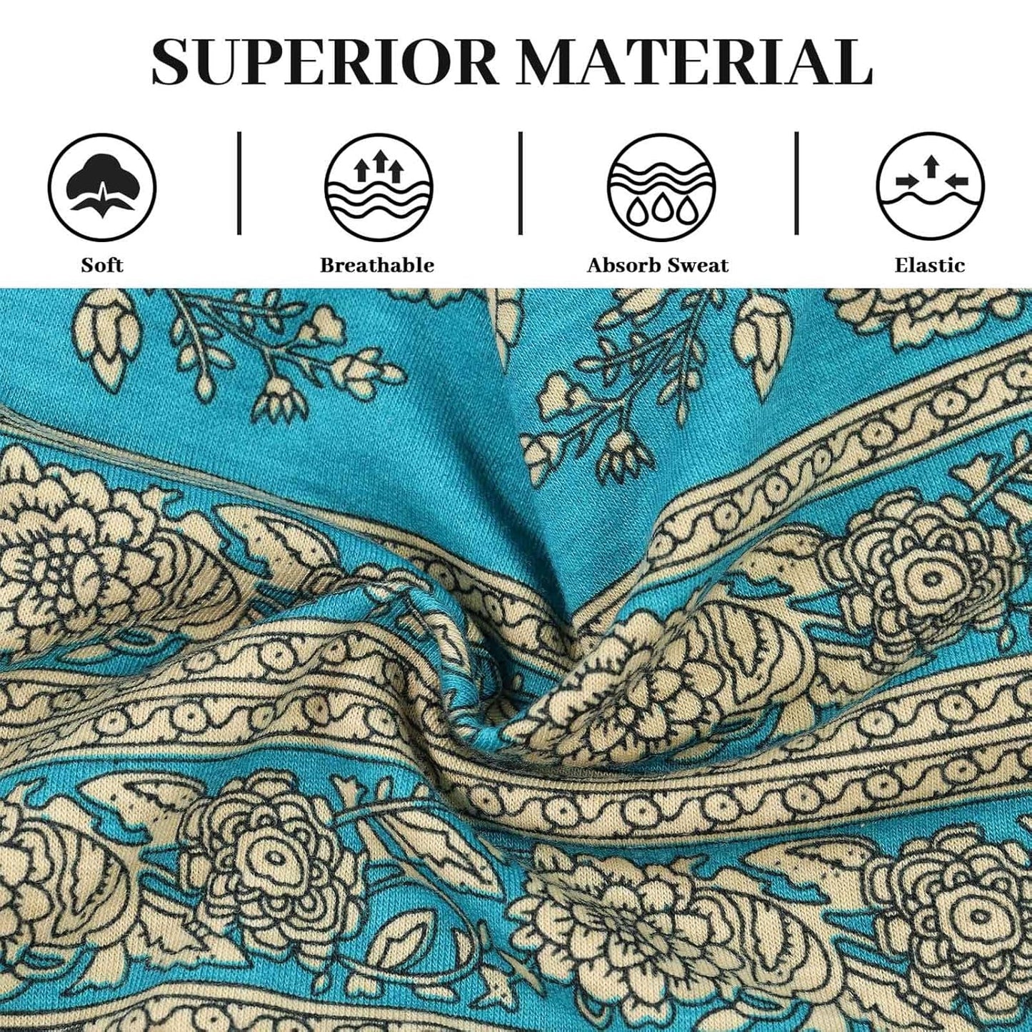 Wide Headbands for Women Knotted No Slip Head Bands Soft Turban Headband Hair Accessories Boho African Solid Color Head Wraps for Women Yoga Workout Pack of 6