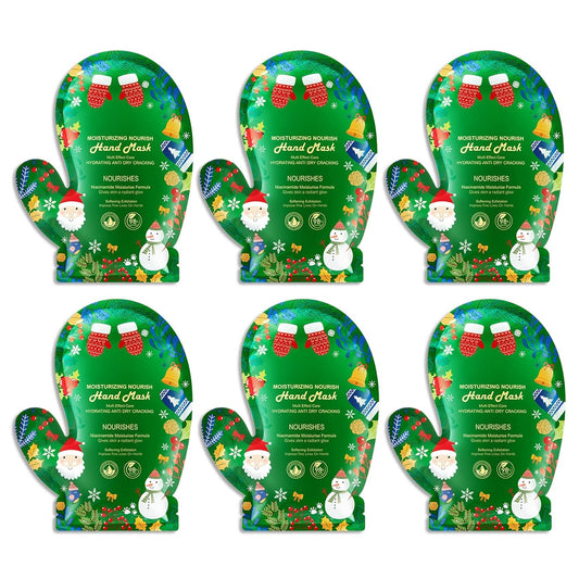 Hydrating Hand Masks, 6PCS Hand Mask Moisturizing Gloves for Men Women, Smooth Long Lasting Soft Exfoliating Hand Peeling Spa Mask Moisturizer Beauty Gift Set for Dry Cracked Rough Dull Hands（O)