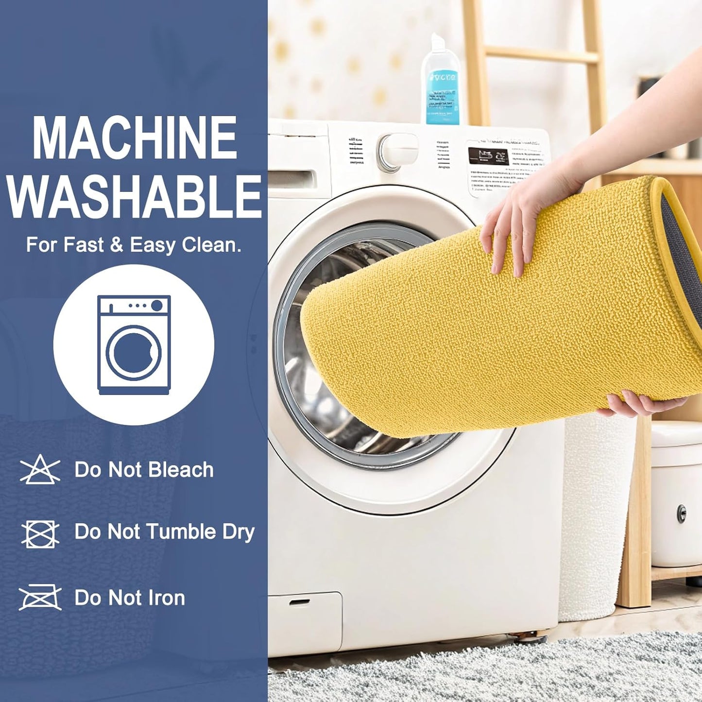 OLANLY Thick Memory Foam Bath Mat Rug 24x16, Extra Soft Absorbent Bathroom Rug, Quick Dry Bath Mats, Non-Slip, Machine Washable Carpet for Bathroom, Tub and Shower, Home Decor Accessories, Yellow