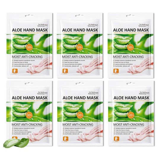 Hydrating Hand Masks, 6PCS Hand Mask Moisturizing Gloves for Men Women, Smooth Long Lasting Soft Exfoliating Hand Peeling Spa Mask Moisturizer Beauty Gift Set for Dry Cracked Rough Dull Hands（N)