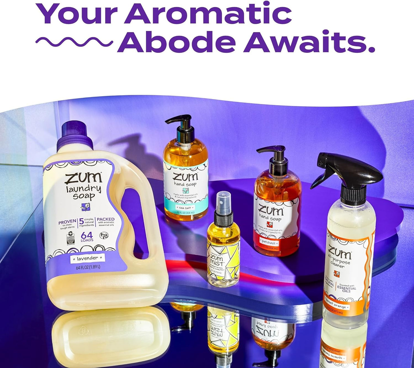 Indigo Wild Zum Mist Room & Body Spray - Aromatherapy Essential Oil Spray - Natural Body Mist & Room Spray - Lavender-Mint Scent - 4 fl oz (2 Pack)