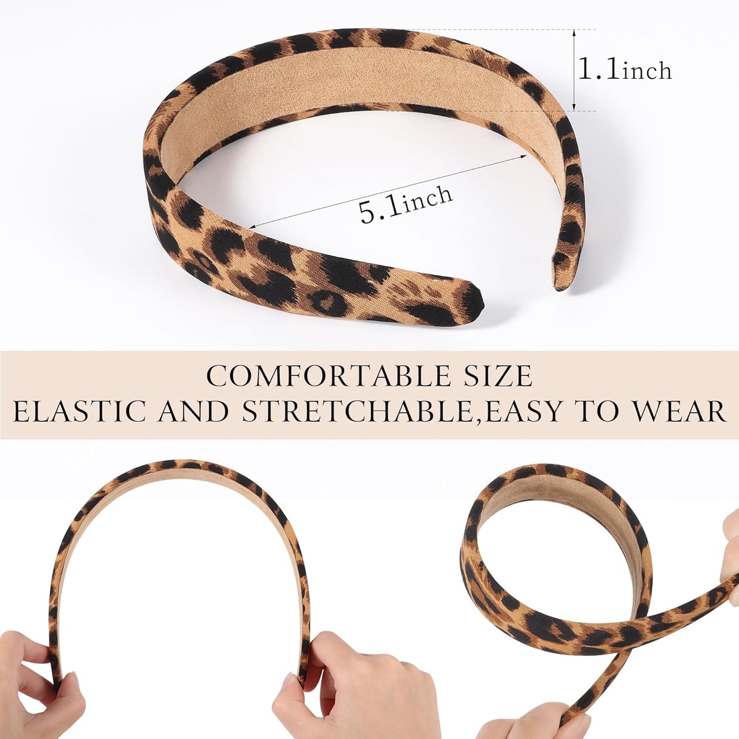 Headbands for Women - 1 Inches Wide Headbands - Solid Color Headband Fashion Hair Accessories- Trendy Women Girls Non Slip Fashion Hair Bands- Thick Elastic Hair Bands for Women's Hair 6PCS