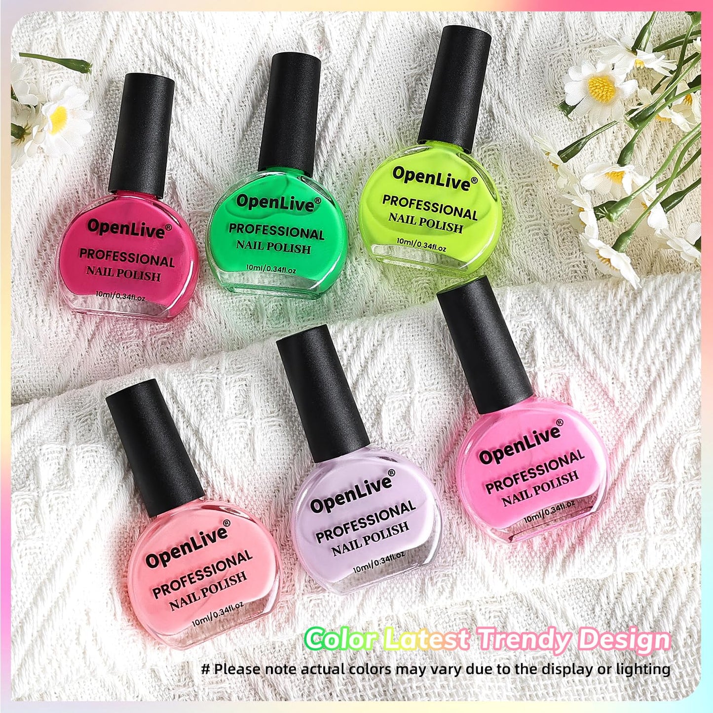 10ml Nail Polish Set 6 Colors Green Color Rose Red Light Pink Yellow All Seasons Neutral Color Quick Dry Nail Polish Set for Women Salon DIY Nail Art