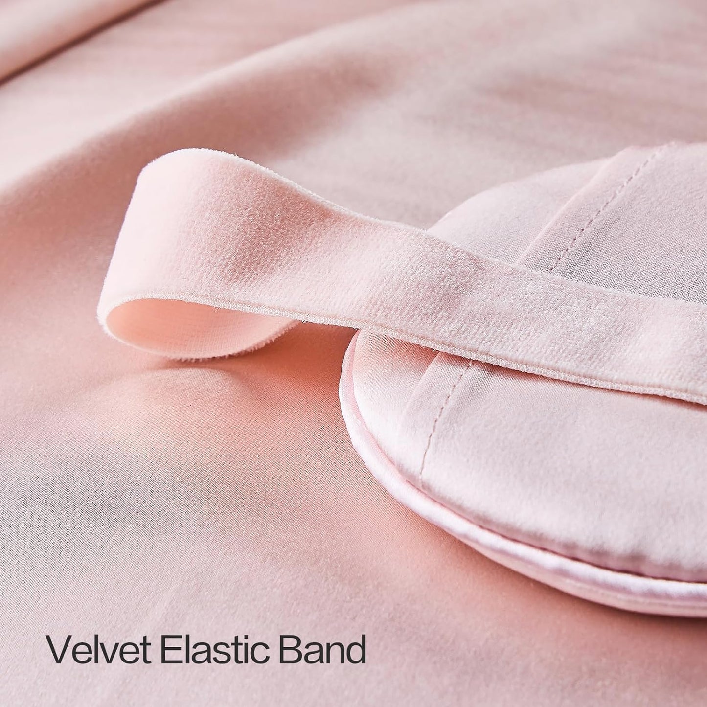 Luxury Silk Sleep Mask with 22mm Mulberry Silk, Velvet Elastic Band, Heat Therapy Pocket, and Travel Pouch, Pink Color